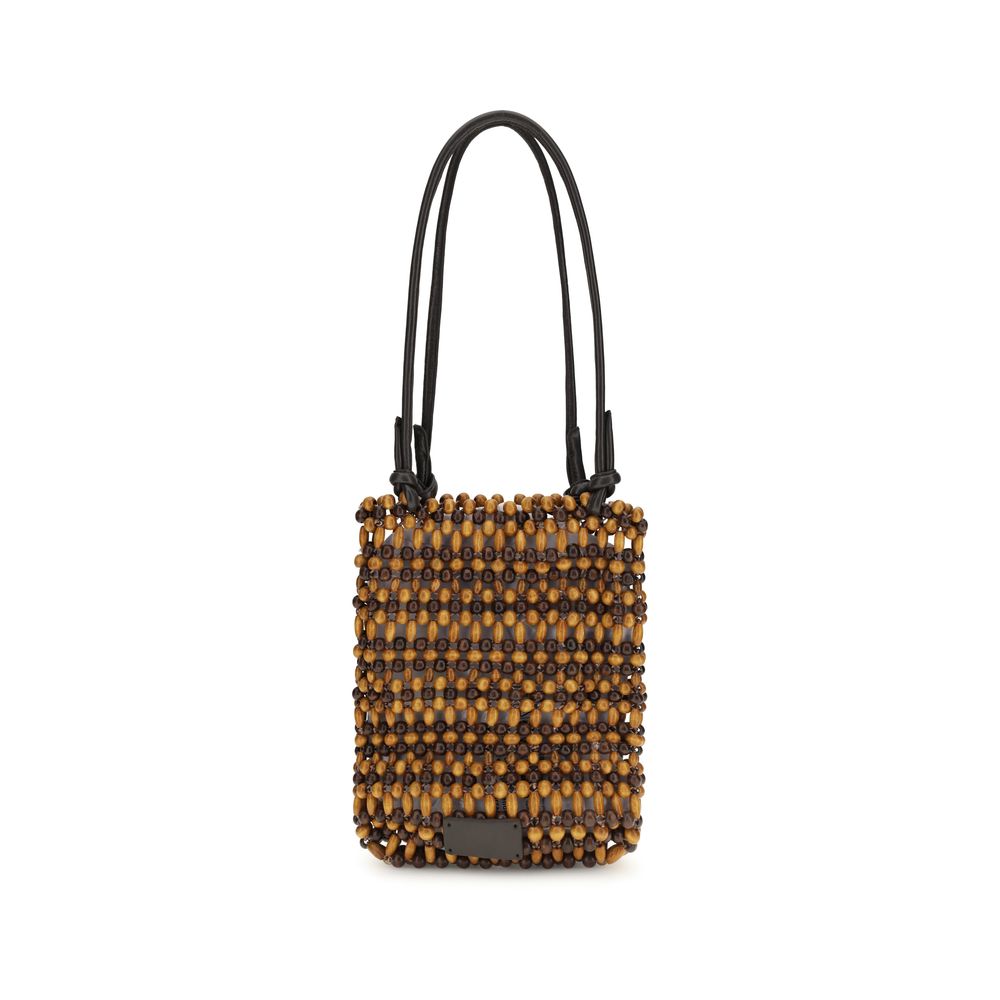 Brown Wood Shoulder Bag