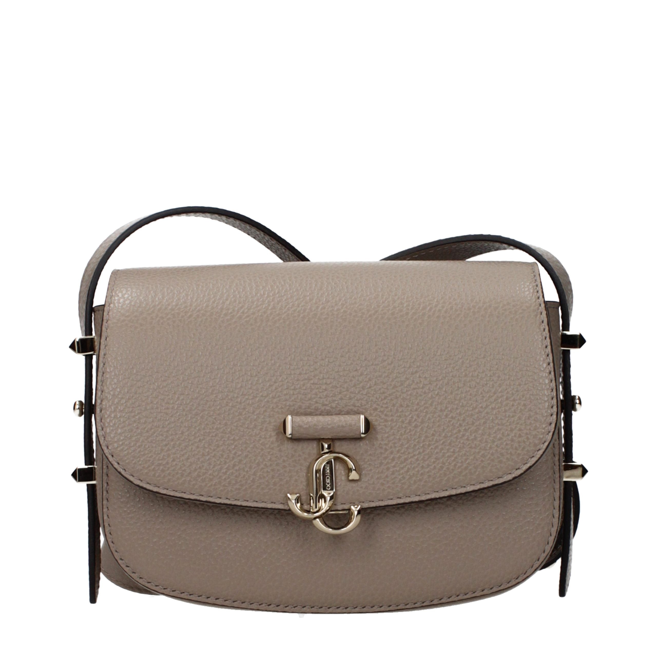 Gray Leather Crossbody Bag