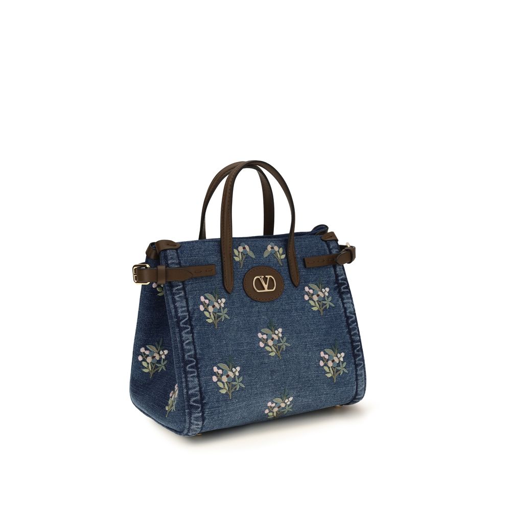 Blue Cotton Handbag