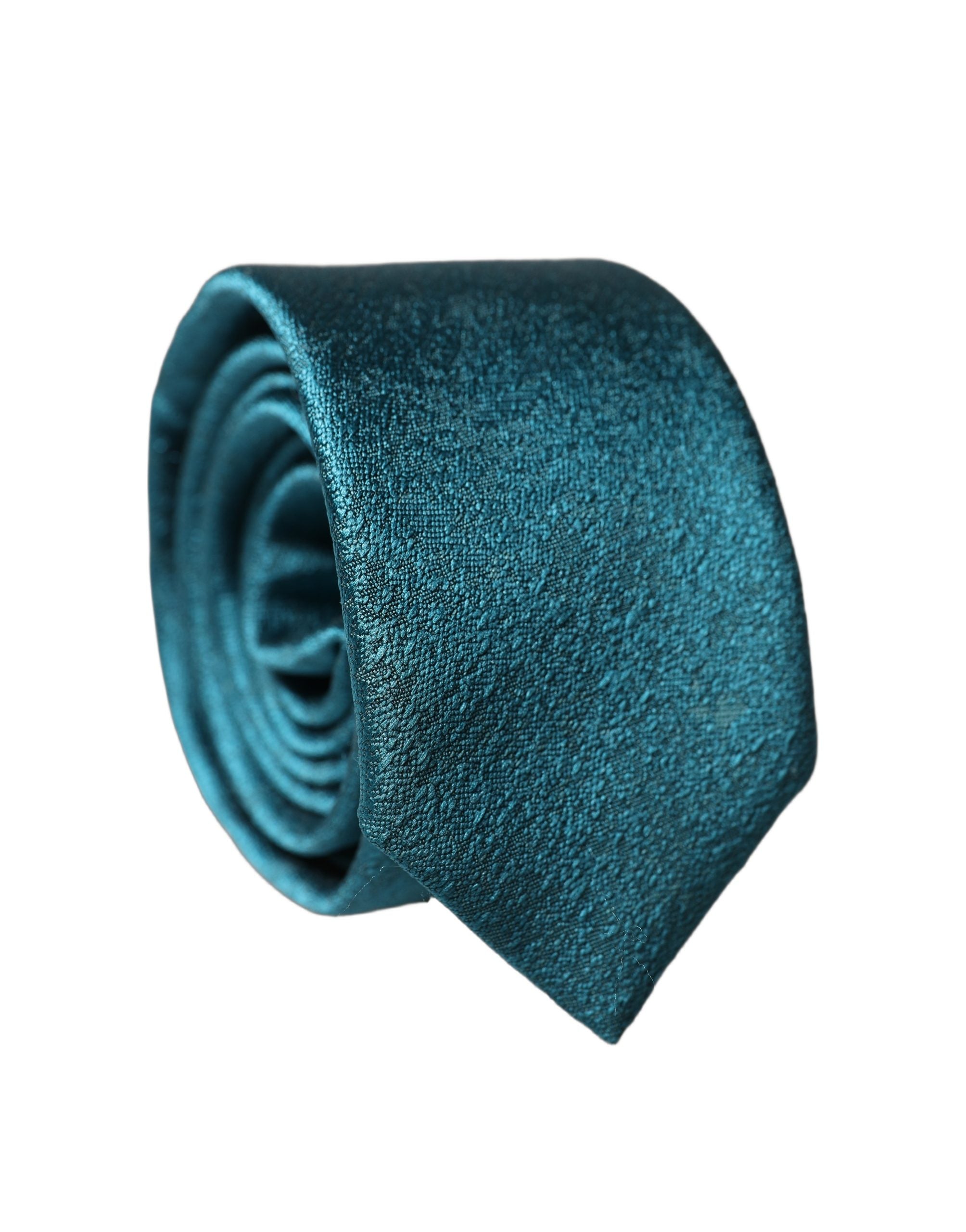 Deep Teal Solid Silk Adjustable Men Tied Necktie Tie