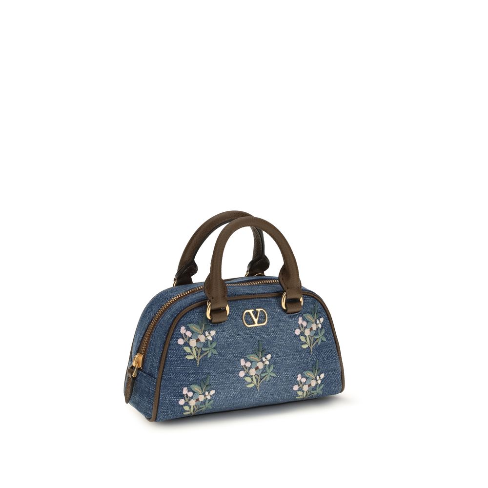 Blue Fabric Handbag