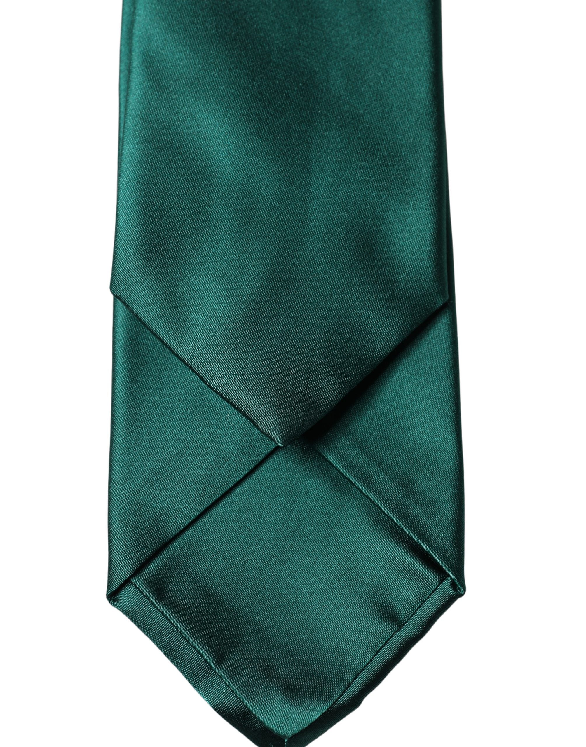 Dark Green Satin Silk Adjustable Women Tied Necktie Tie