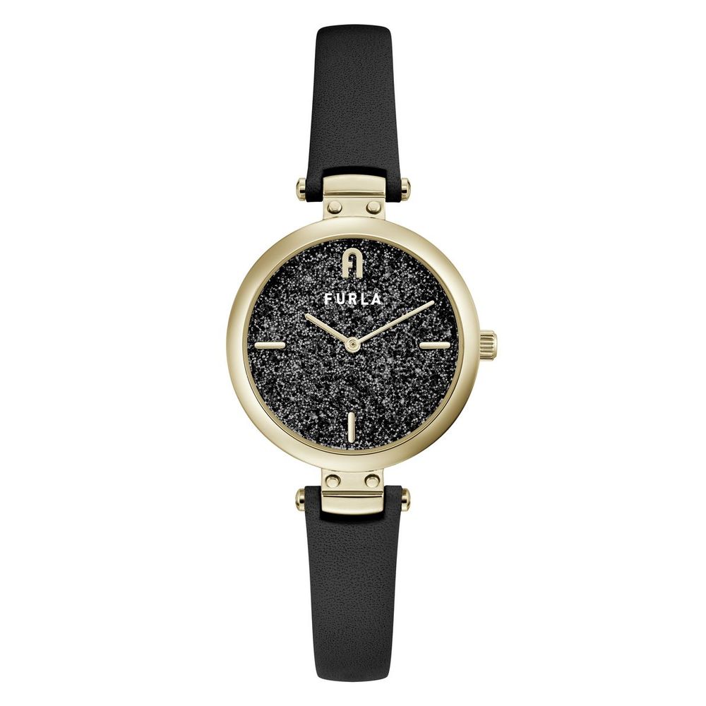 Black Leather Dress Watch