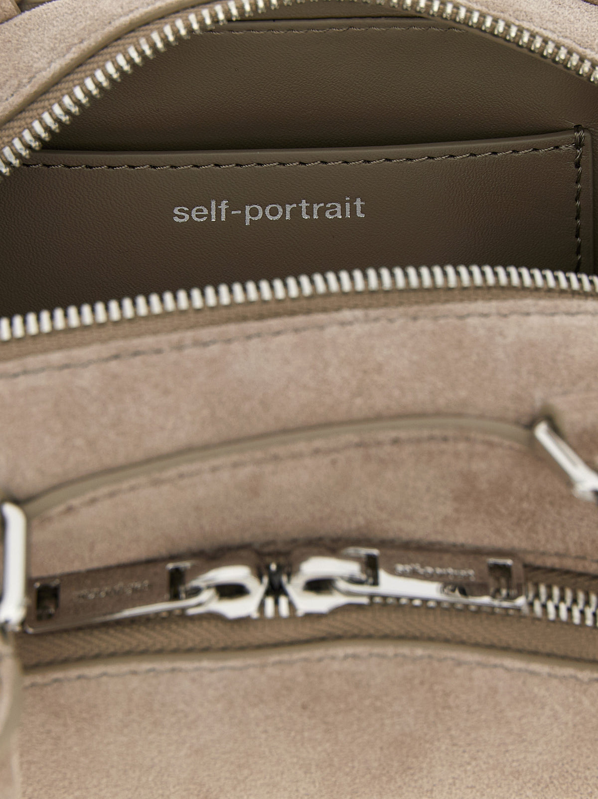 Self-Portrait Suede Mini with Charm Shoulder Bag