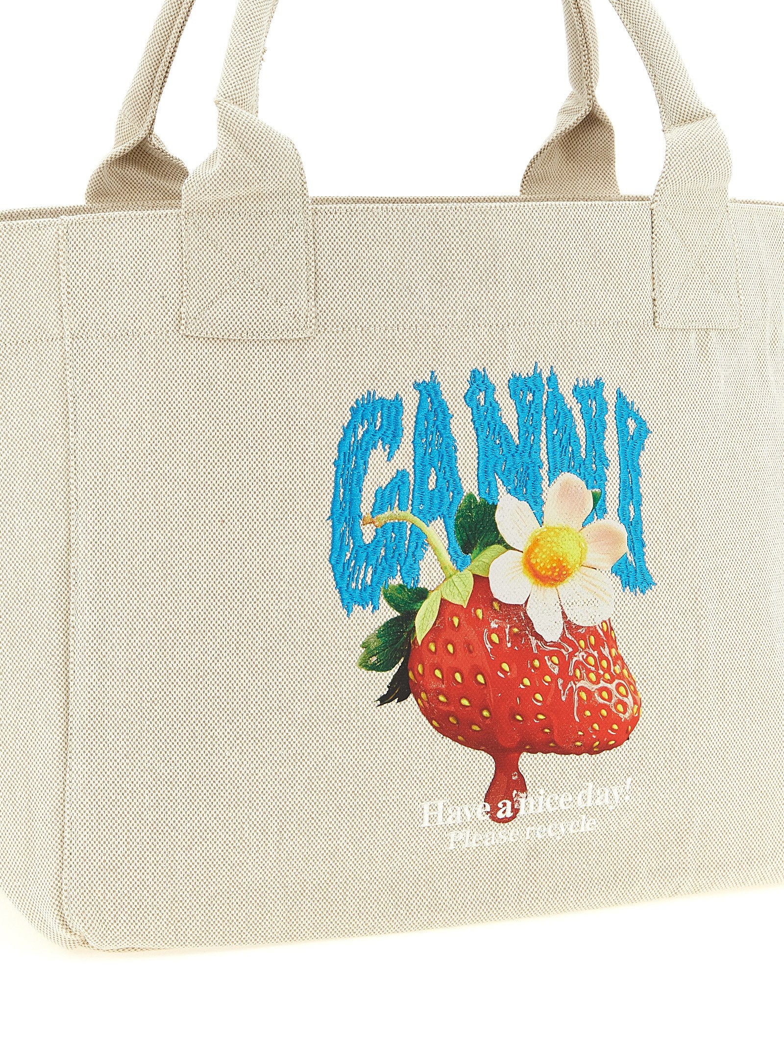 Beige Recycled Cotton Tote Bag