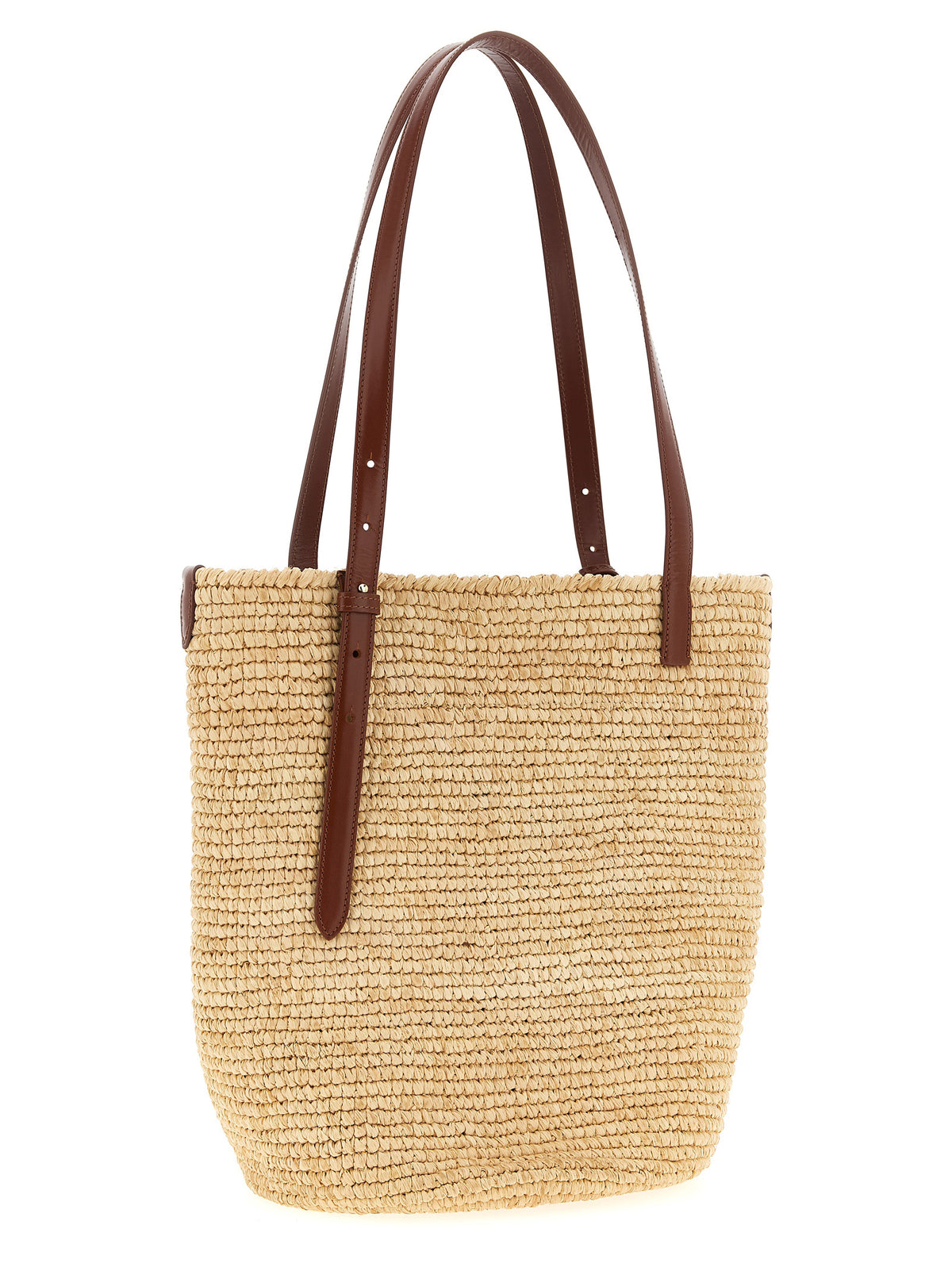 Beige Raffia Tote Bag