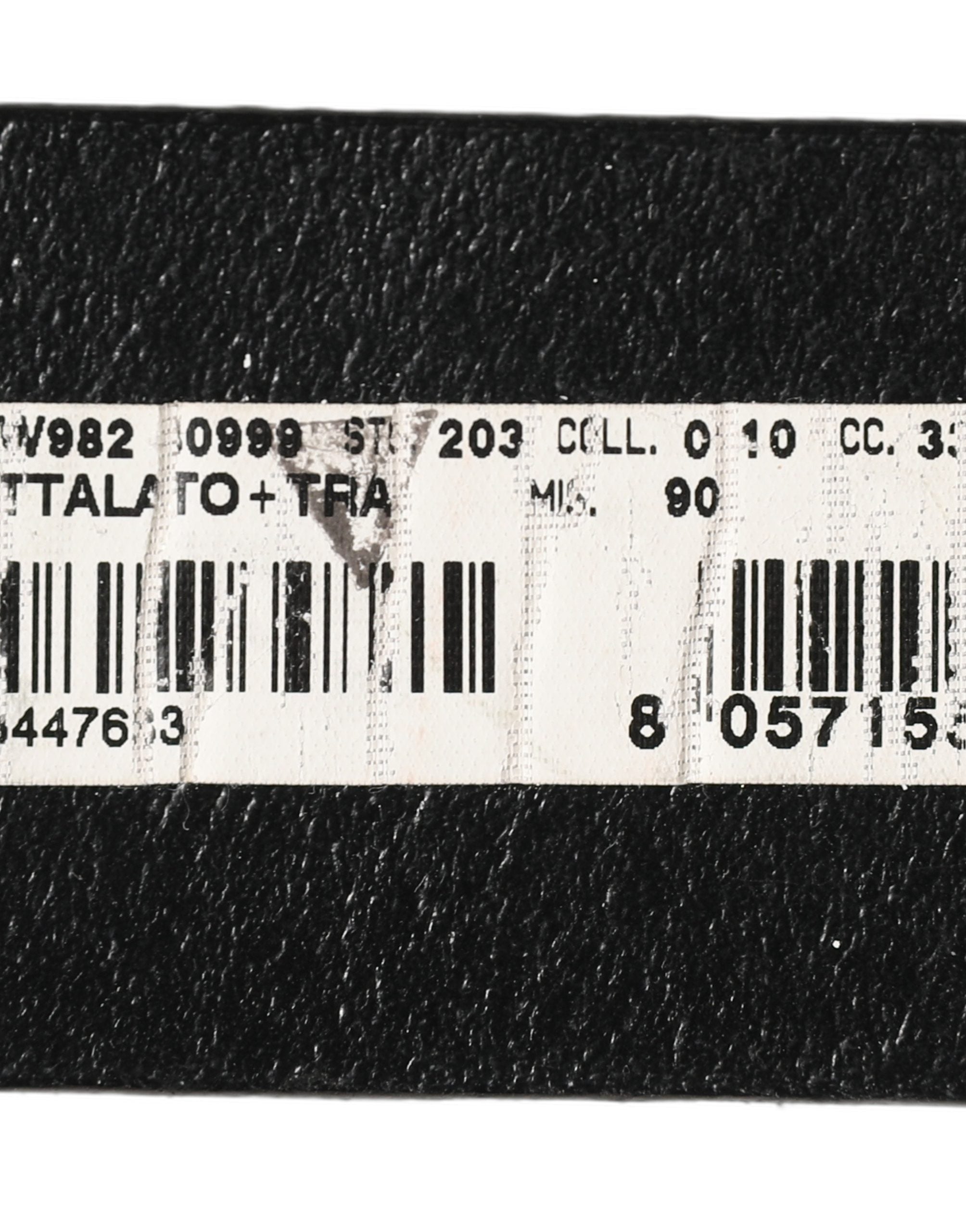 Black Leather Brushed Metal Buckle Men Belt