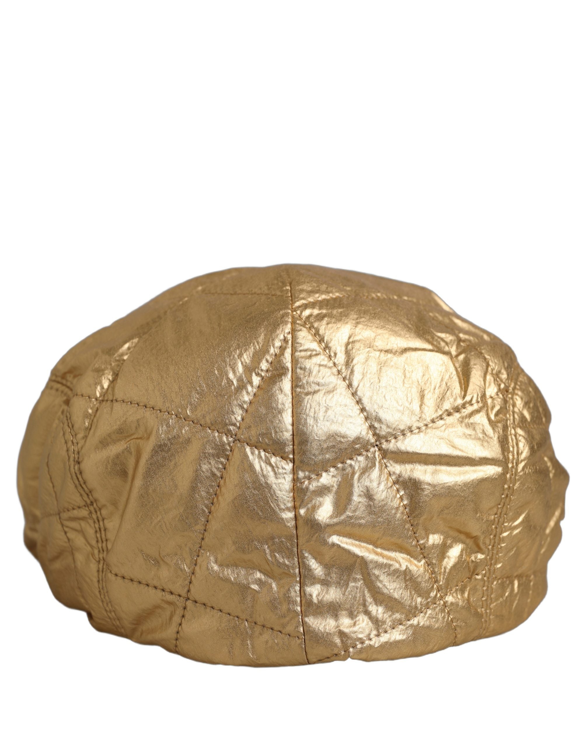 Men Gold Wide Quilted Newsboy Capello Hat