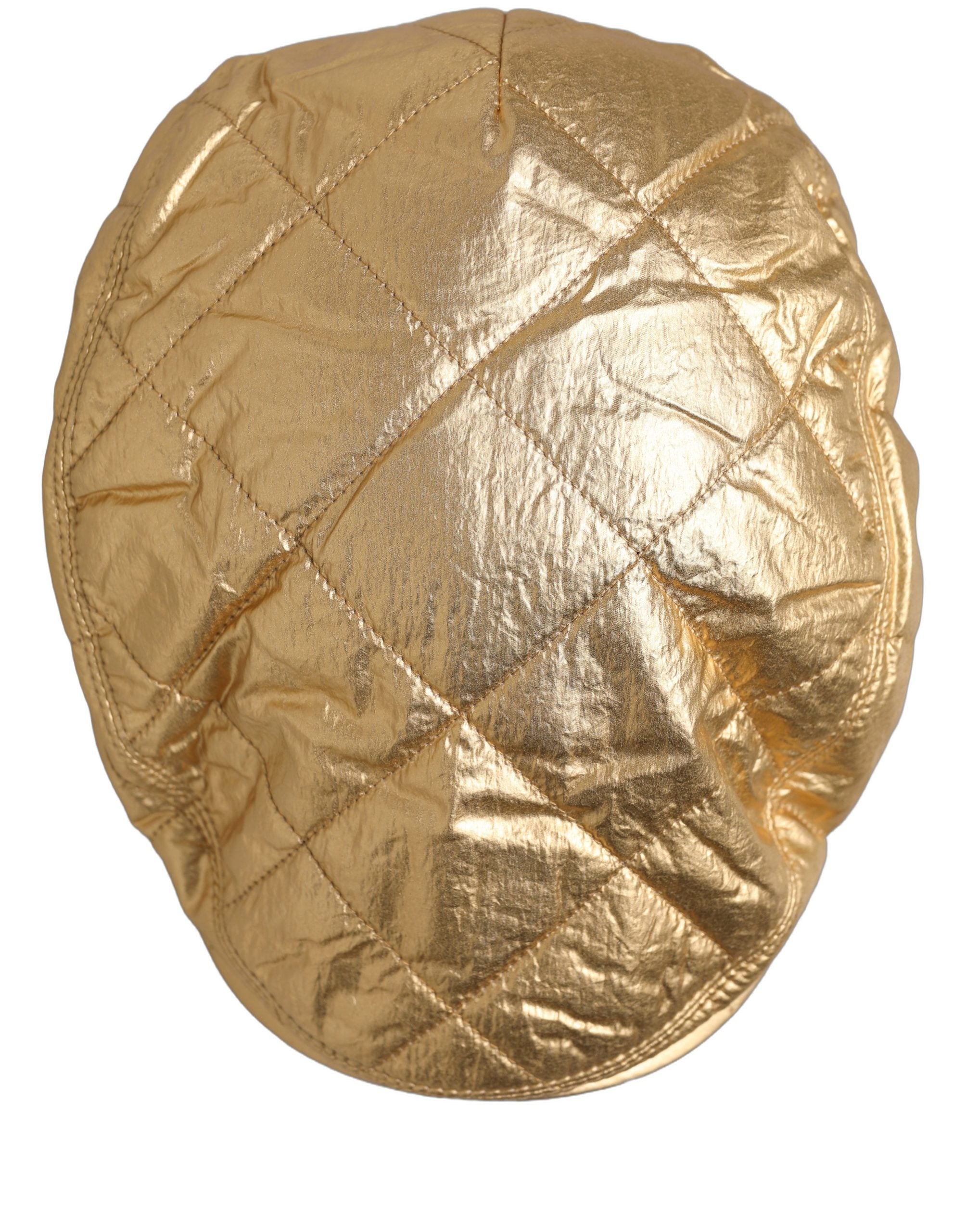 Men Gold Wide Quilted Newsboy Capello Hat