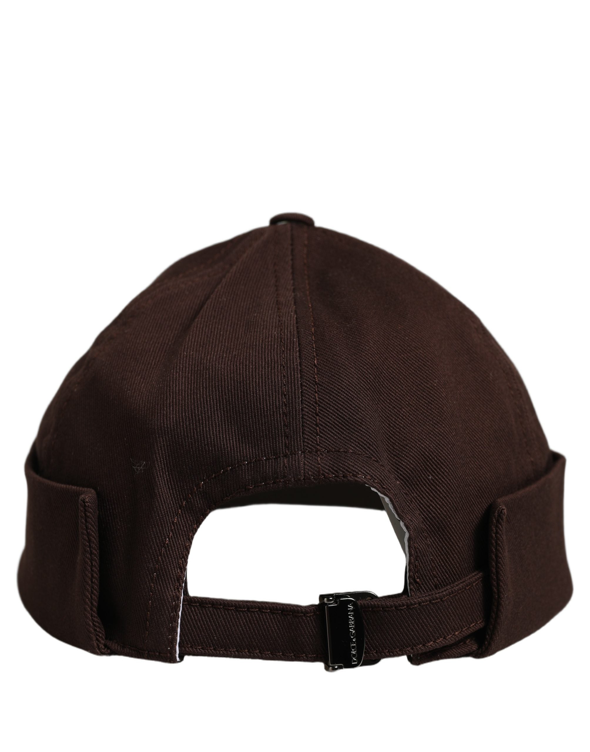 Men Brown Cotton Docker Capello Brimless Hat