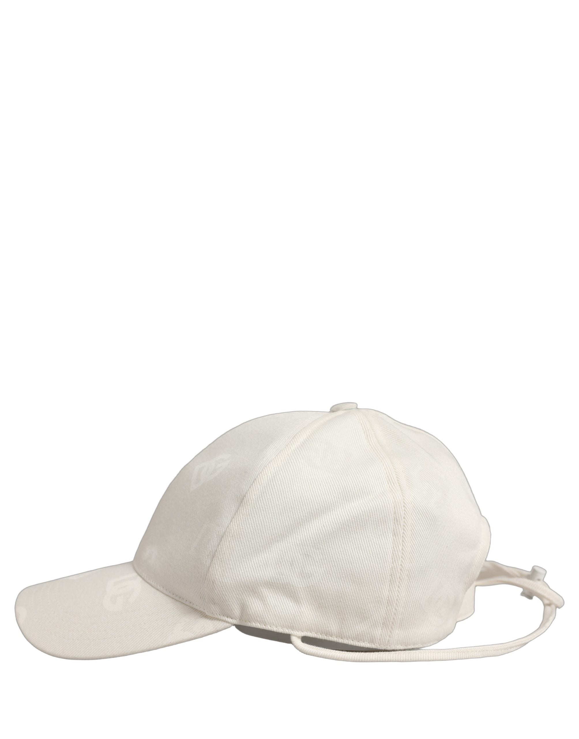 Men White Cotton Stretch Baseball Capello Hat