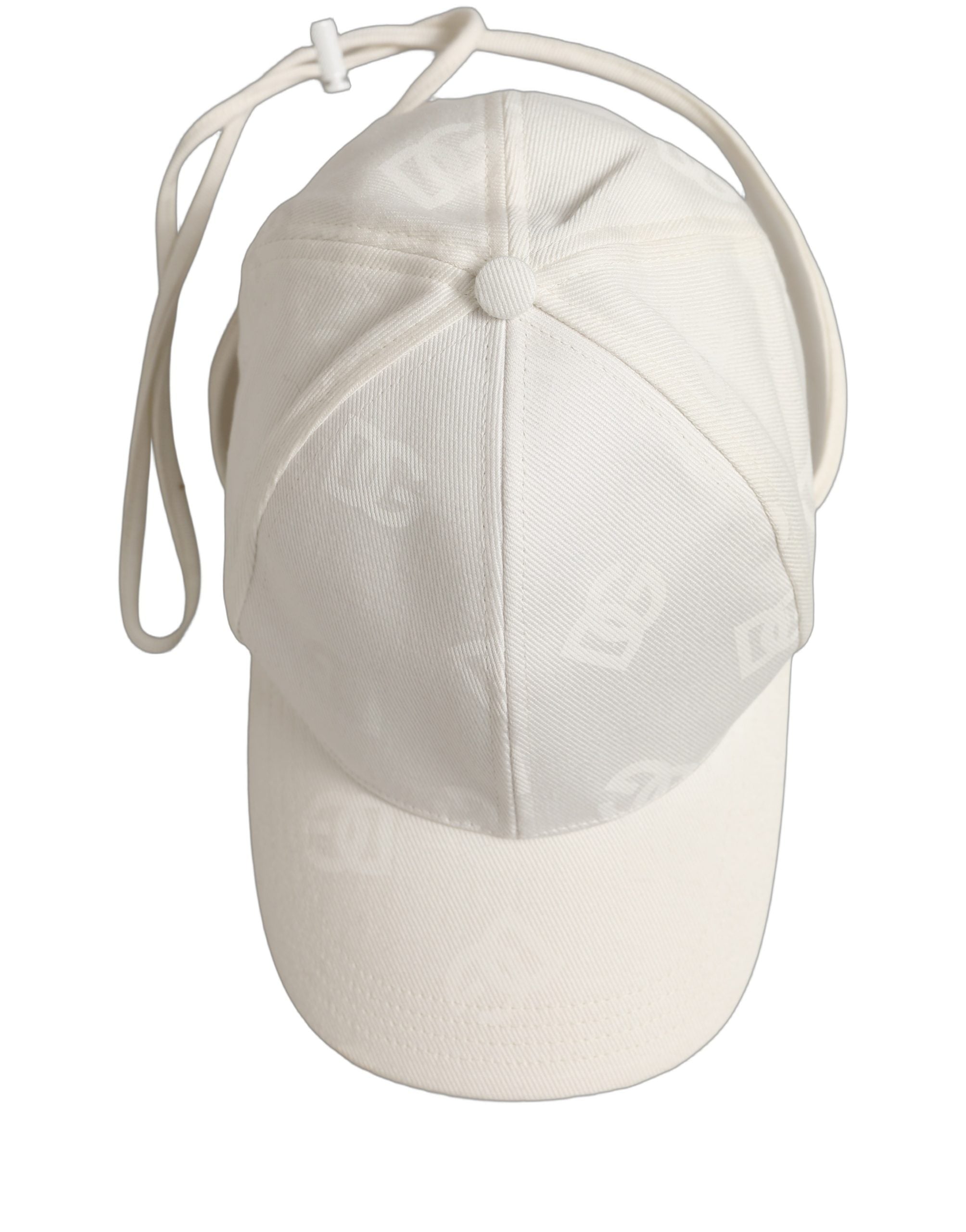 Men White Cotton Stretch Baseball Capello Hat