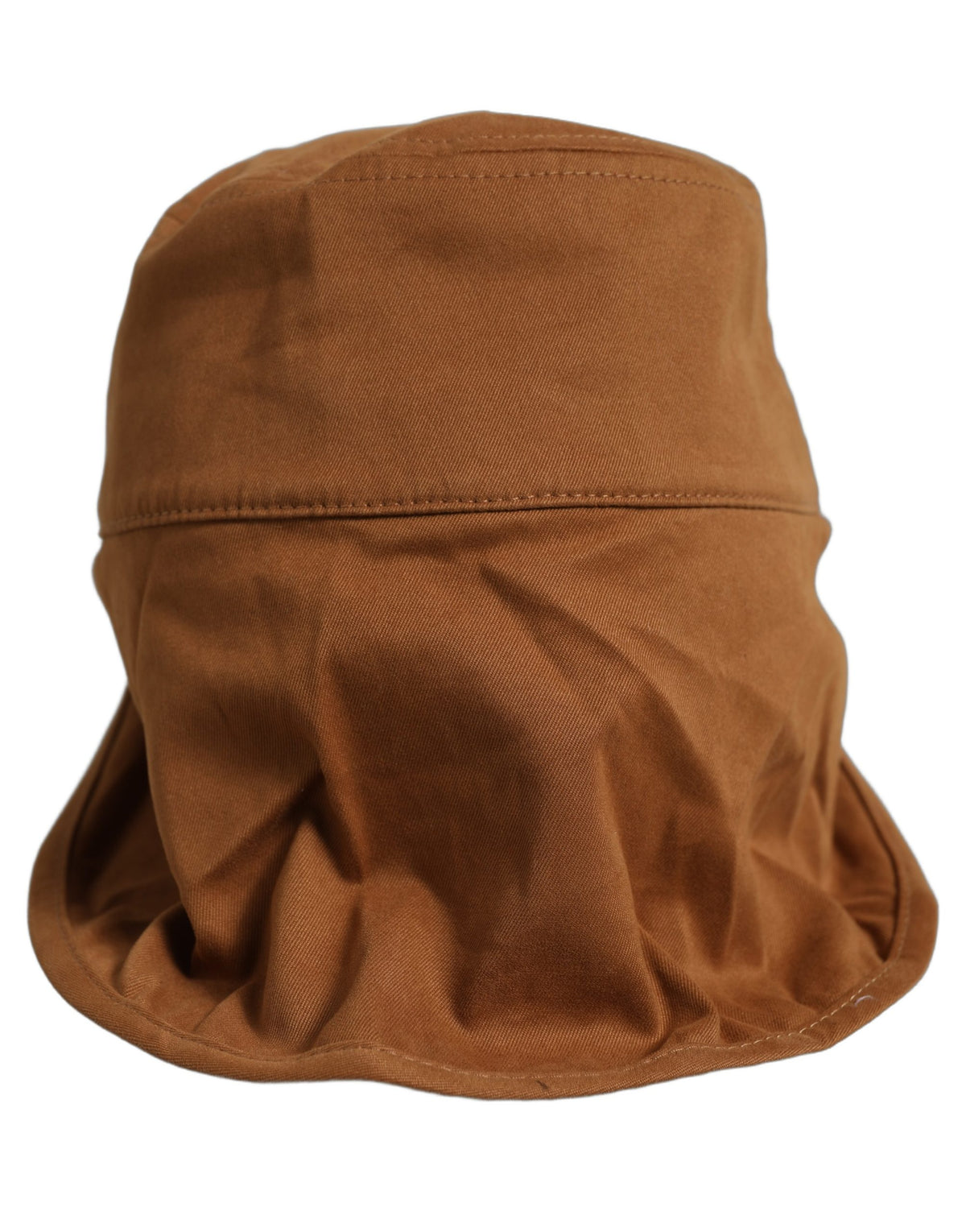 Men Brown Cotton Double Brim Baseball Cap Hat