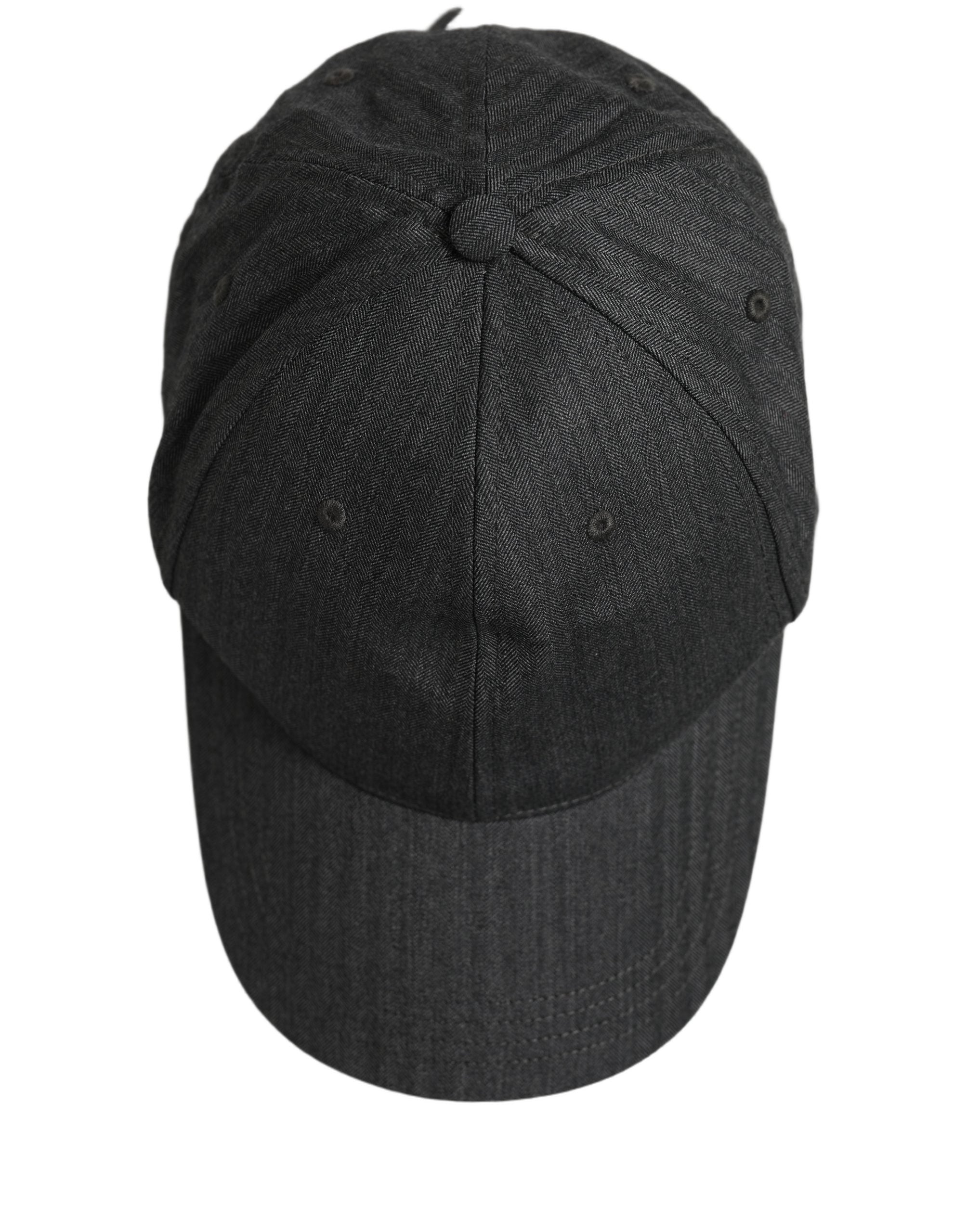 Men Dark Gray Herringbone Baseball Cap Hat