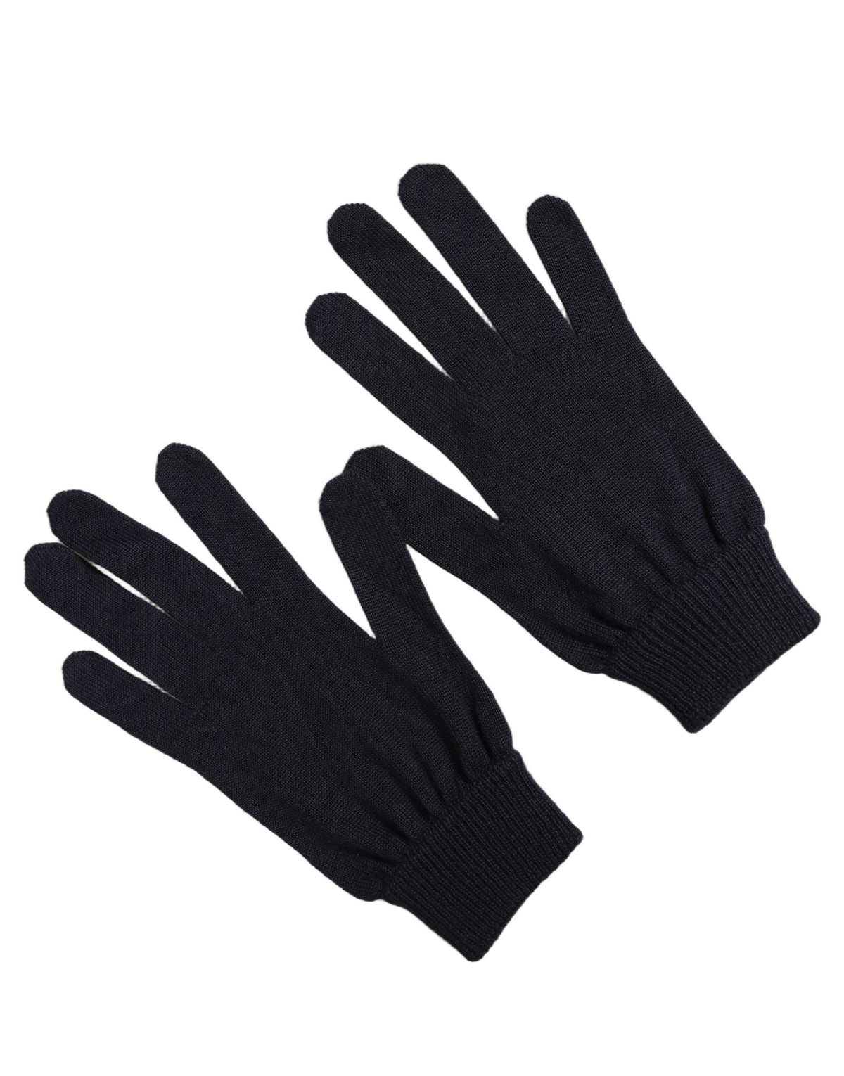 Men Dark Blue Cashmere Knitted Winter Gloves
