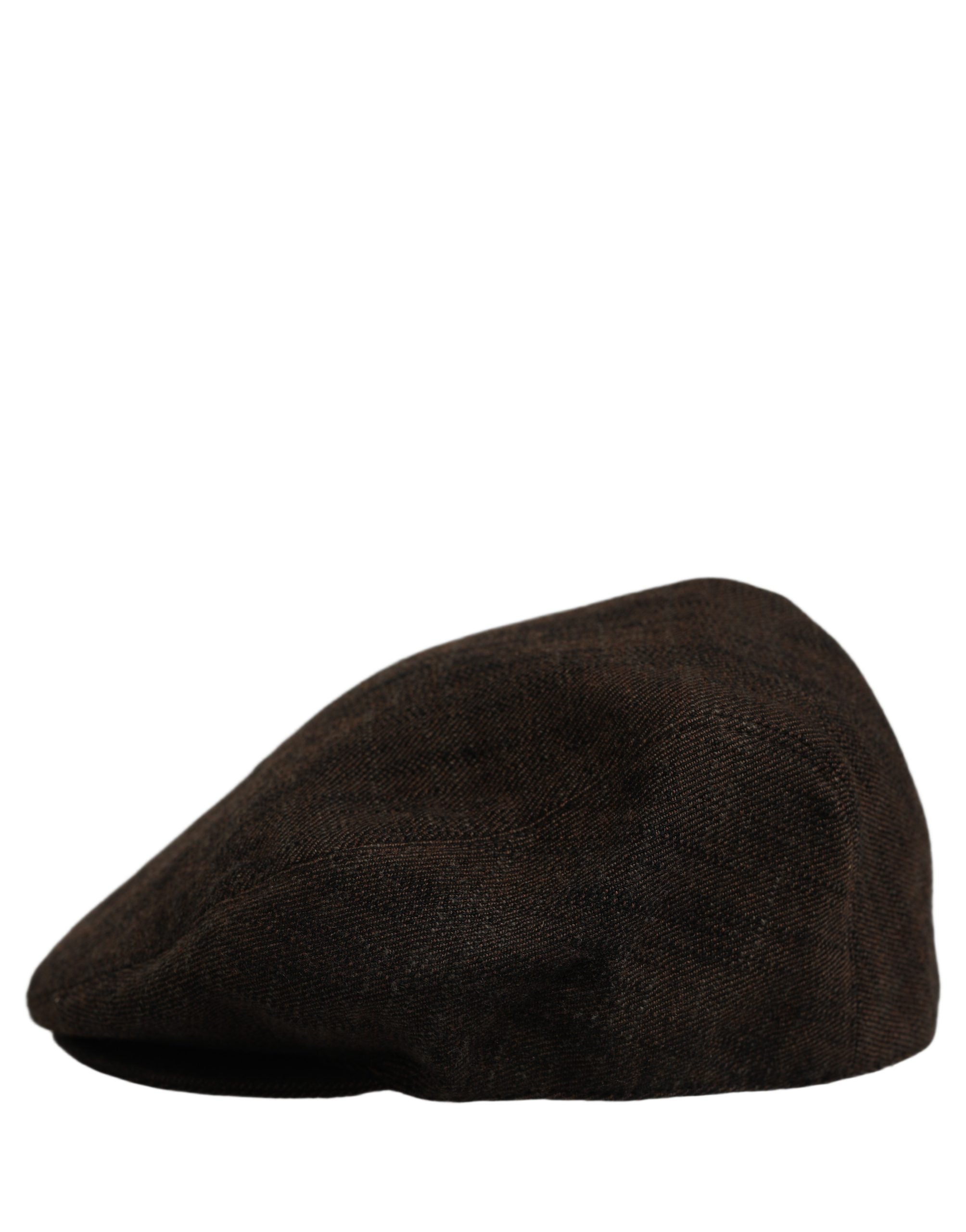 Men Brown Cotton Flat Cloth Newsboy Cap Hat