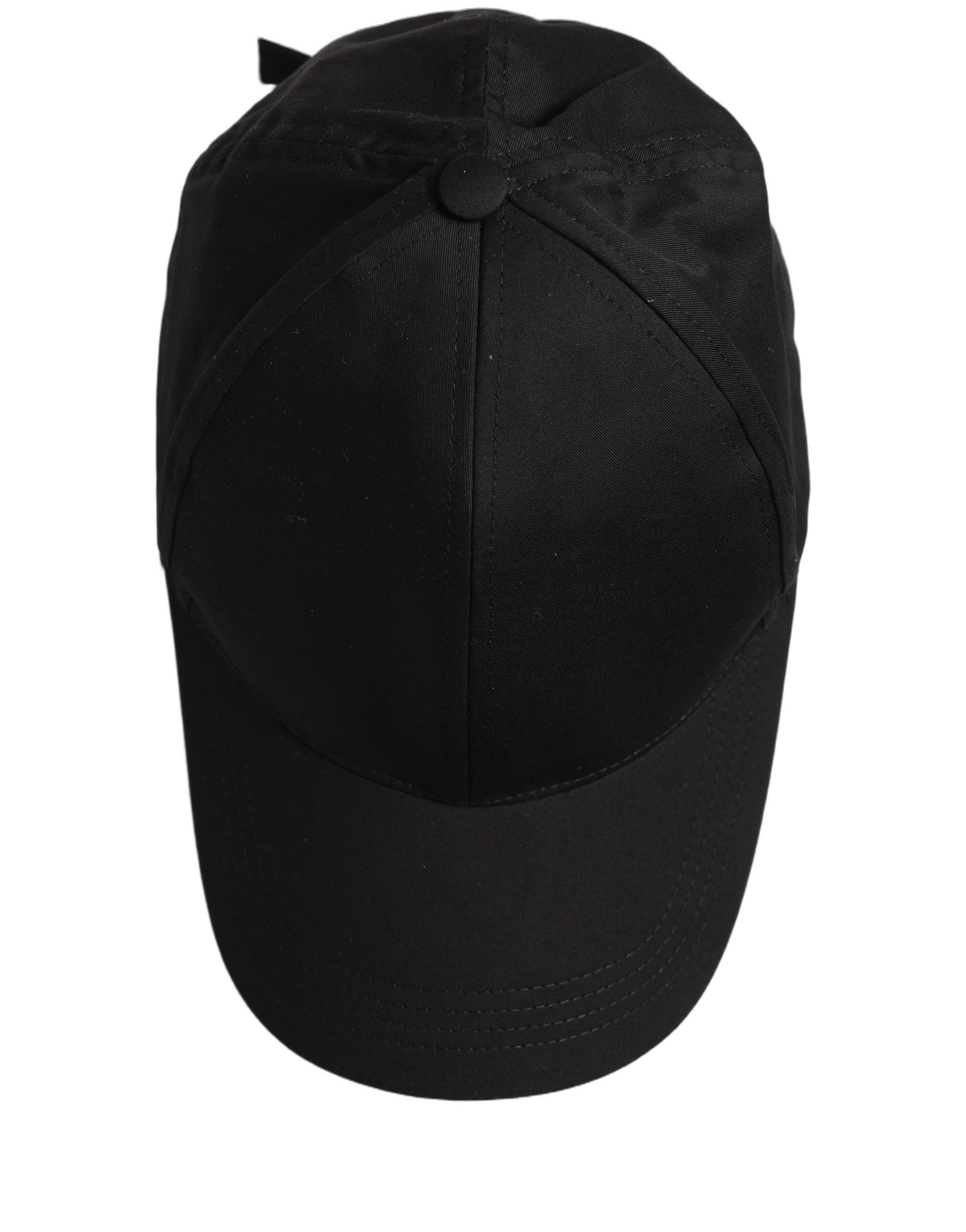 Men Black Cotton Baseball Cap 6 Panels Hat