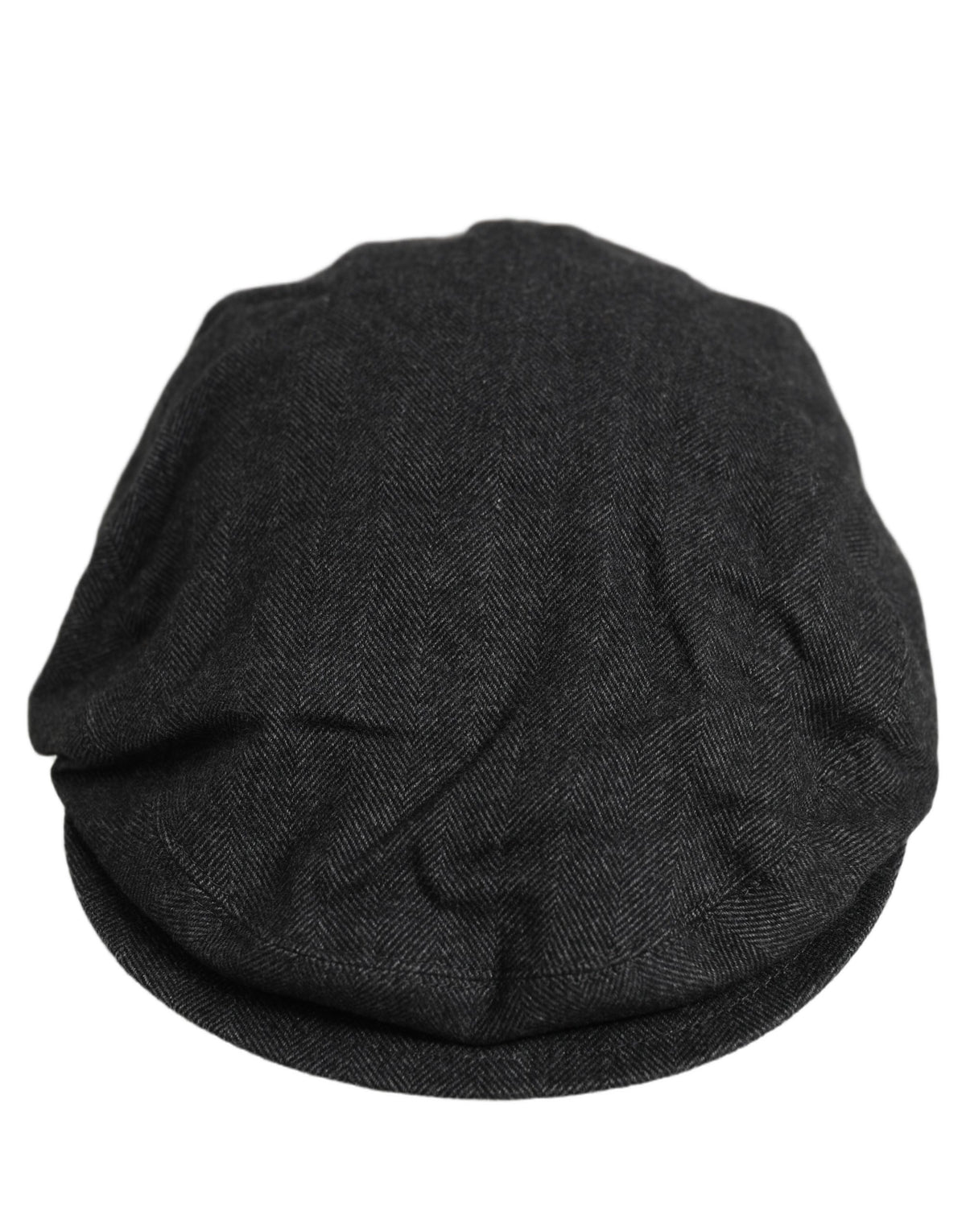 Men Black Cotton Flat Cloth Newsboy Cap Hat