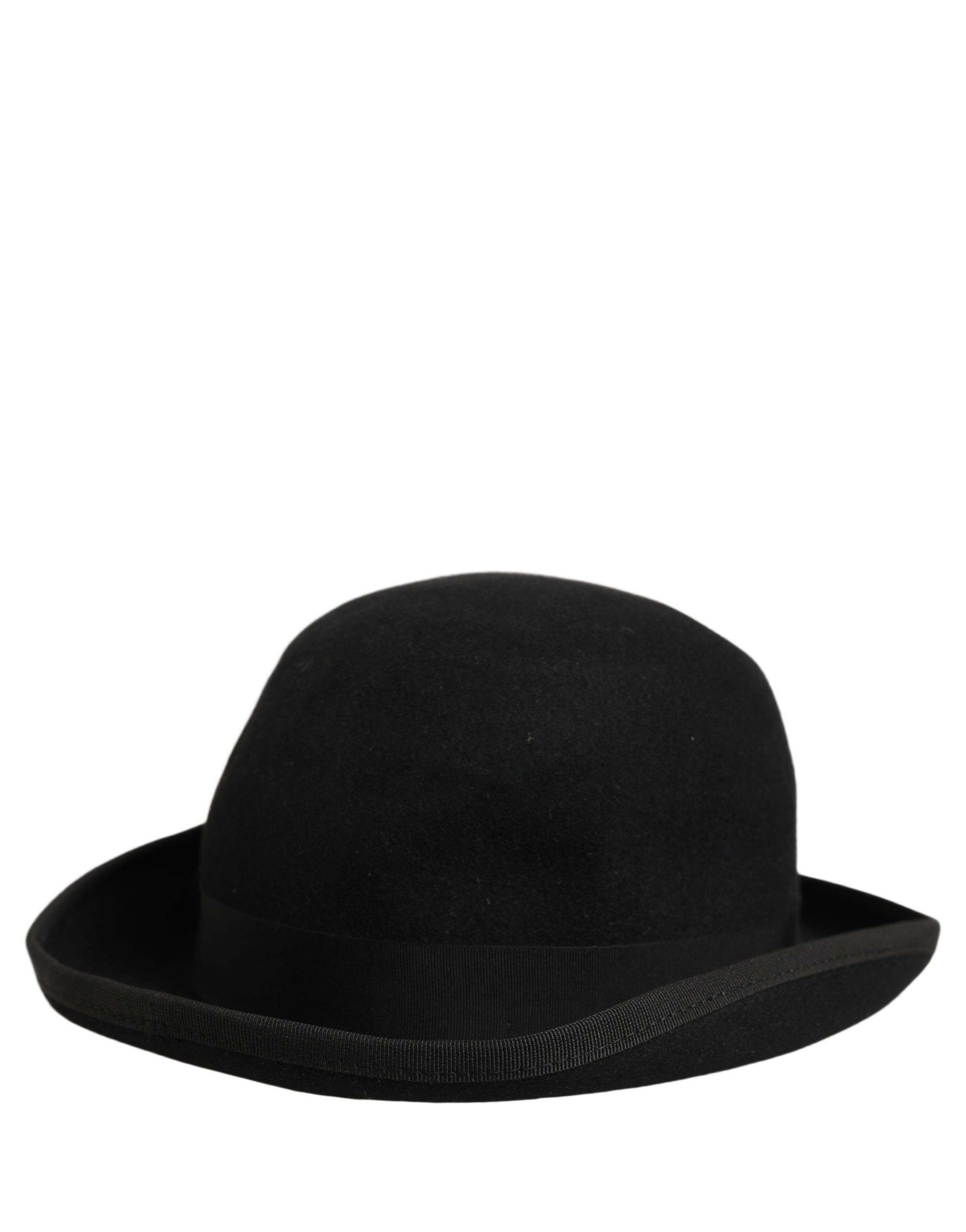 Men Black Rabbit Fur Felt Bowler Capello Hat