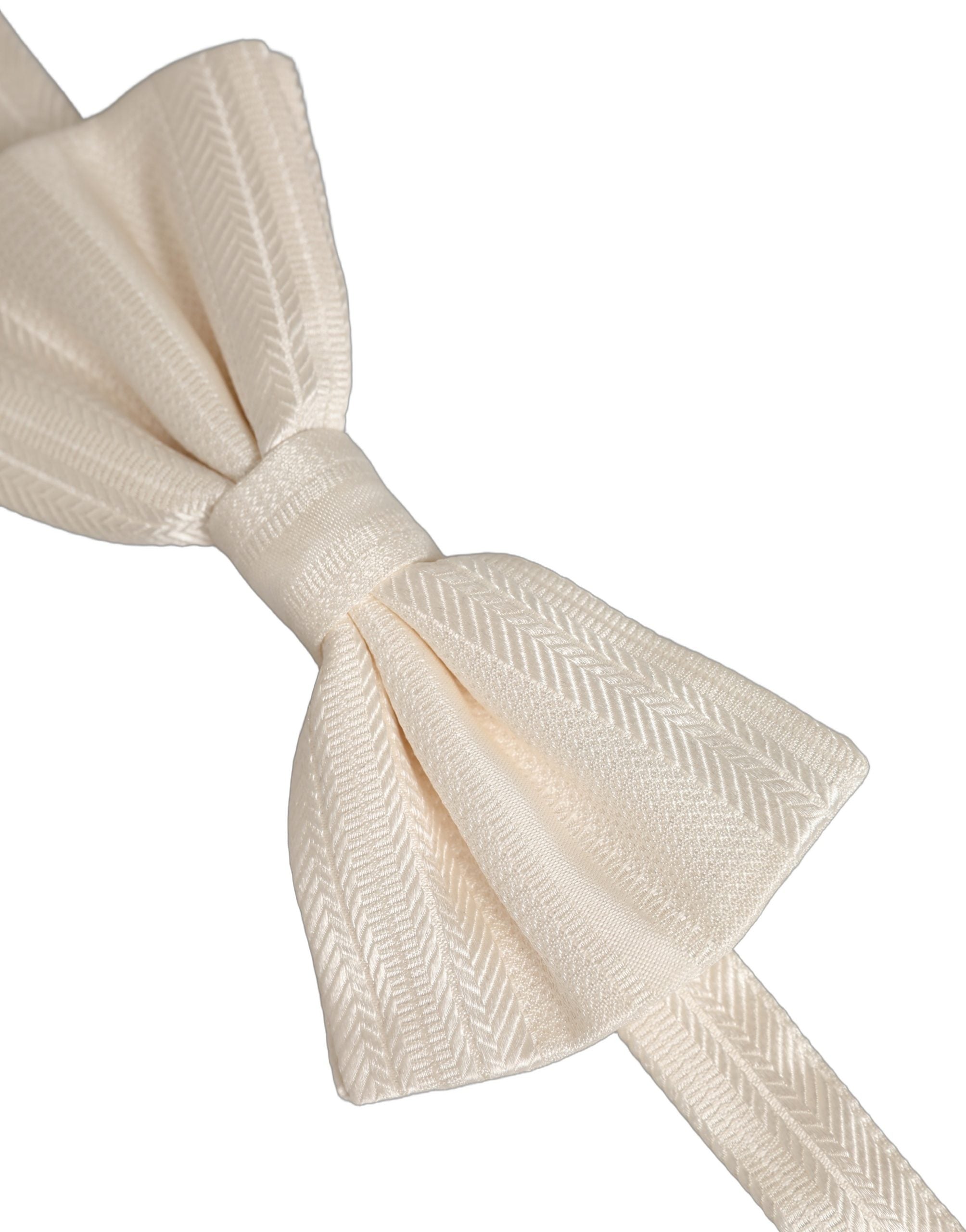 Men White 100% Silk Adjustable Neck Papillon Bow Tie