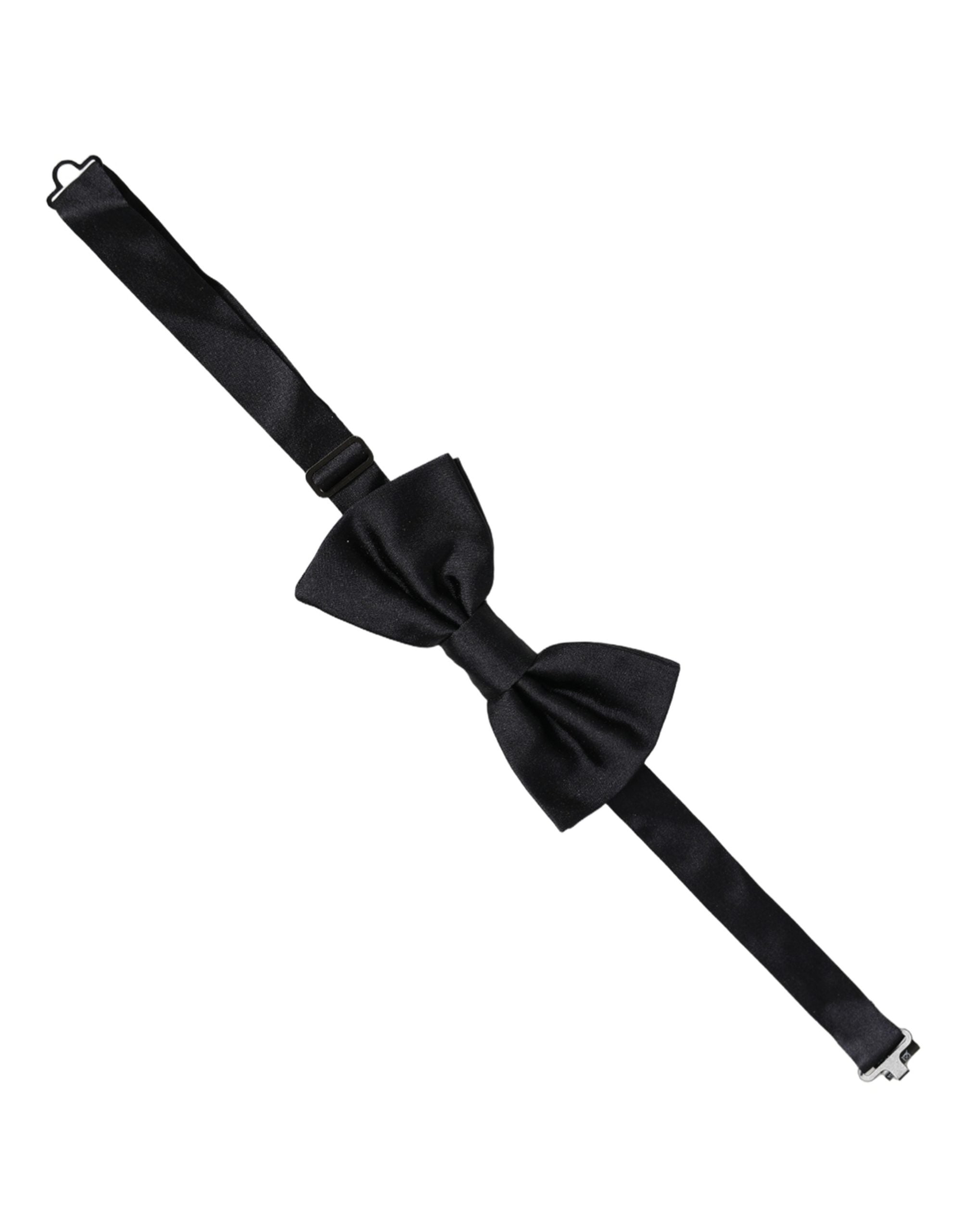 Men Dark Blue 100% Silk Adjustable Neck Papillon Bow Tie