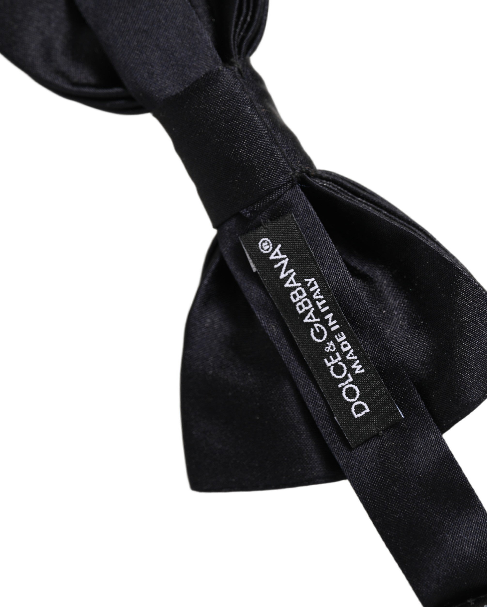 Men Dark Blue 100% Silk Adjustable Neck Papillon Bow Tie