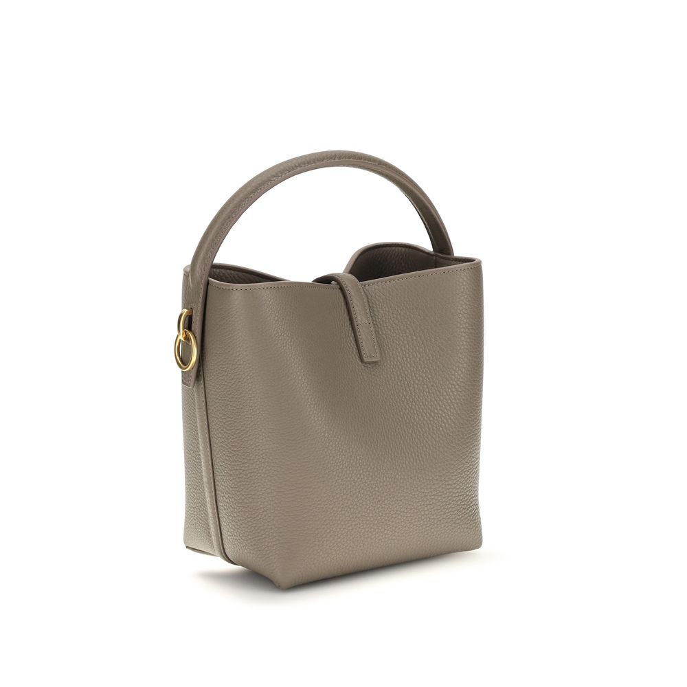 Beige Calf Leather Bos Taurus Backet Bag