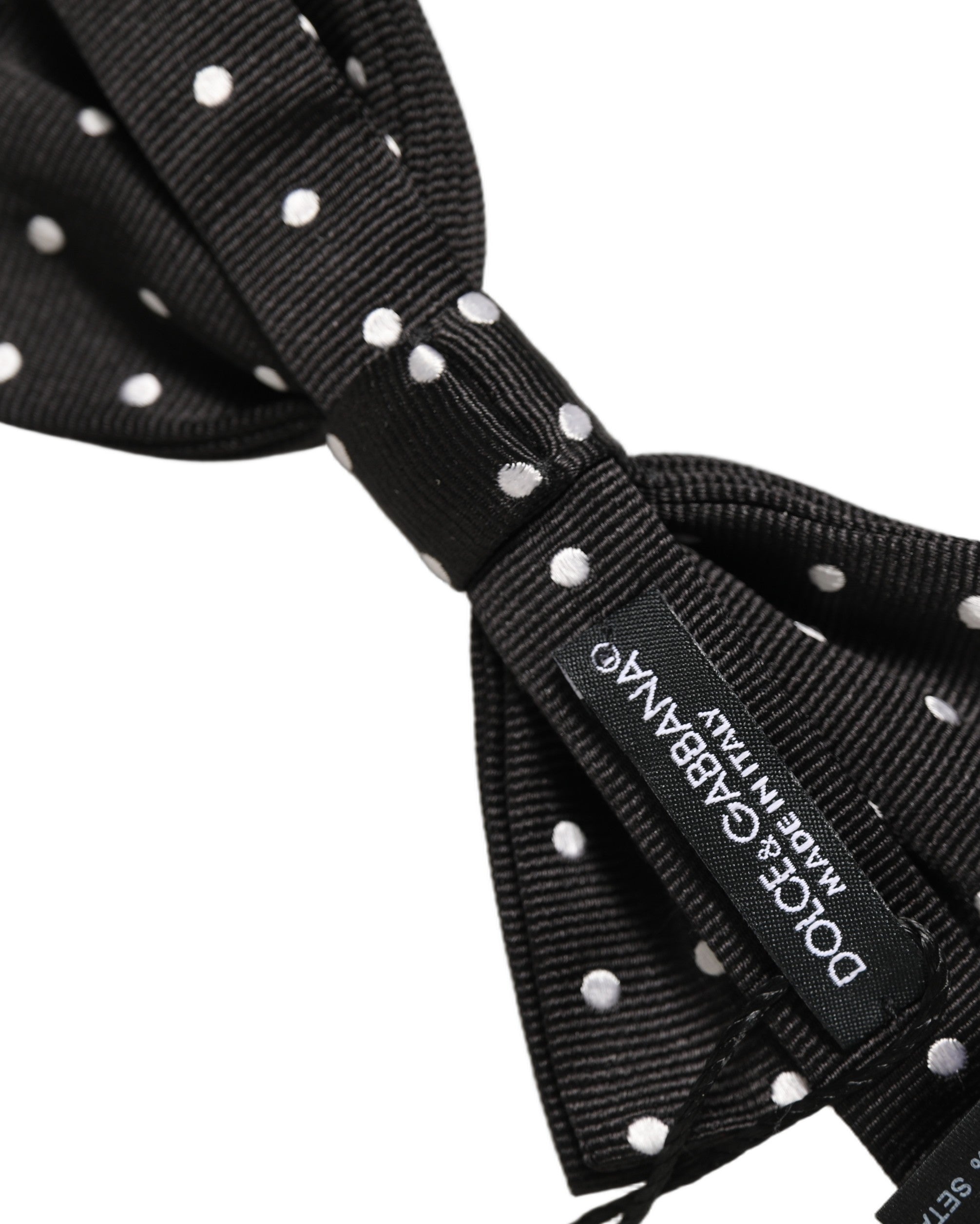 Black White Polka Dot Adjustable Neck Papillon Bow Tie