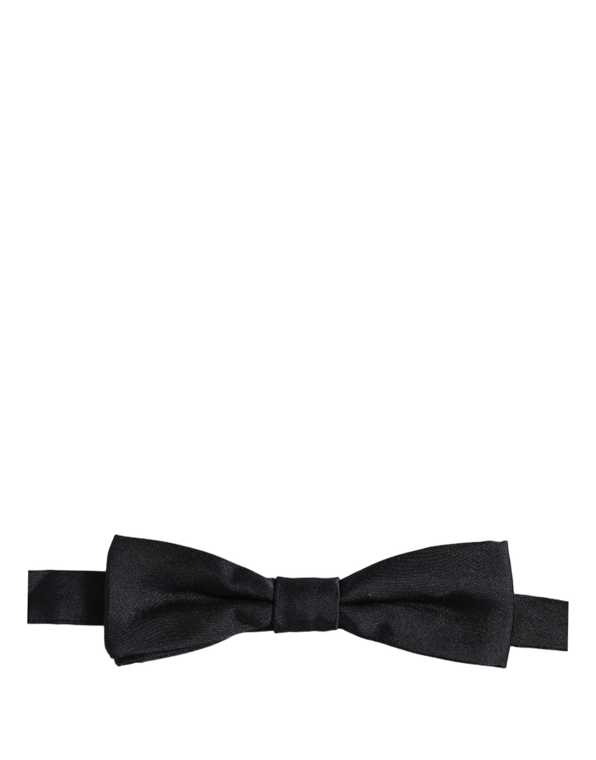 Men Dark Blue 100% Silk Adjustable Neck Papillon Bow Tie