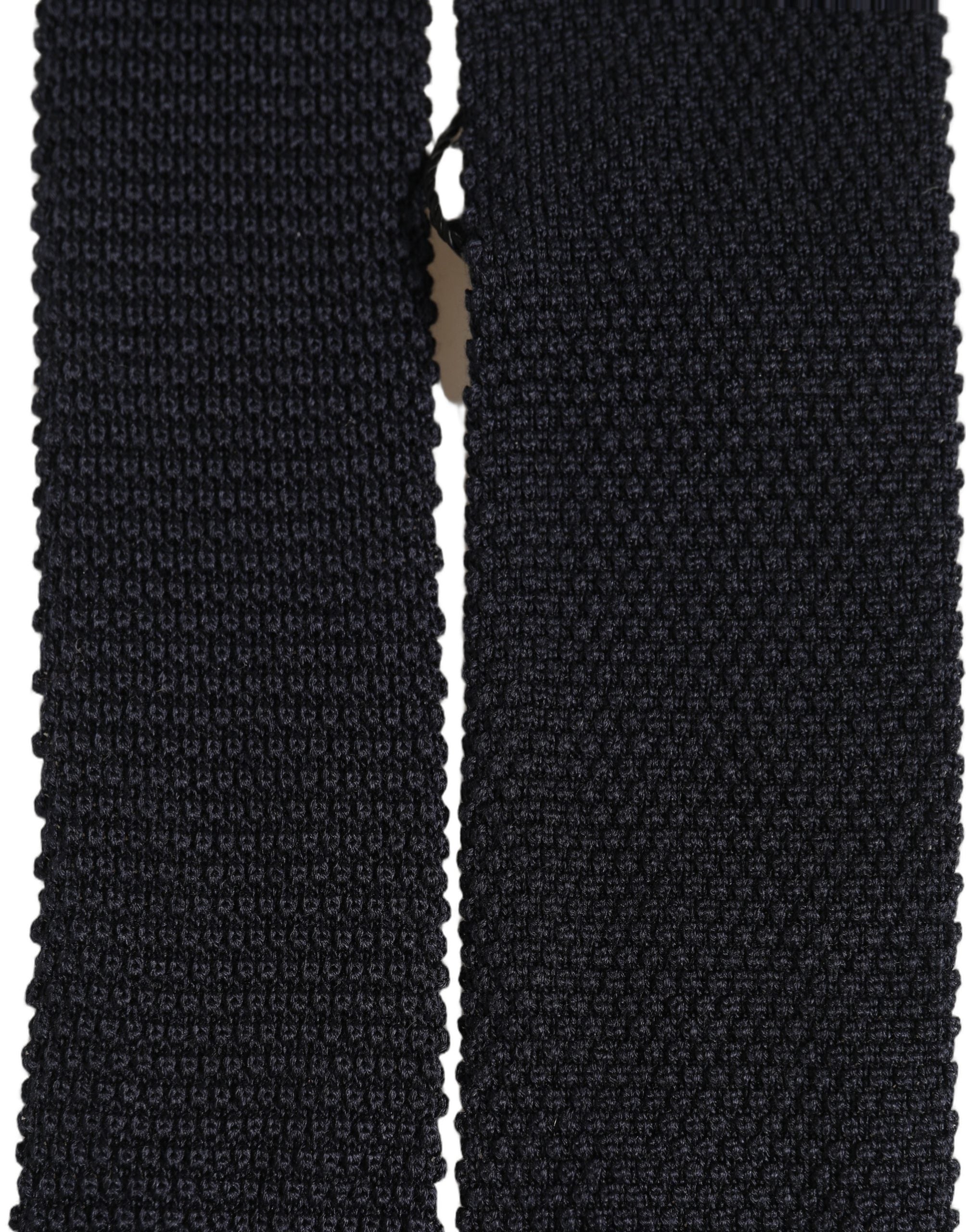 Men Dark Blue 100% Silk Adjustable Men Tied Necktie Tie