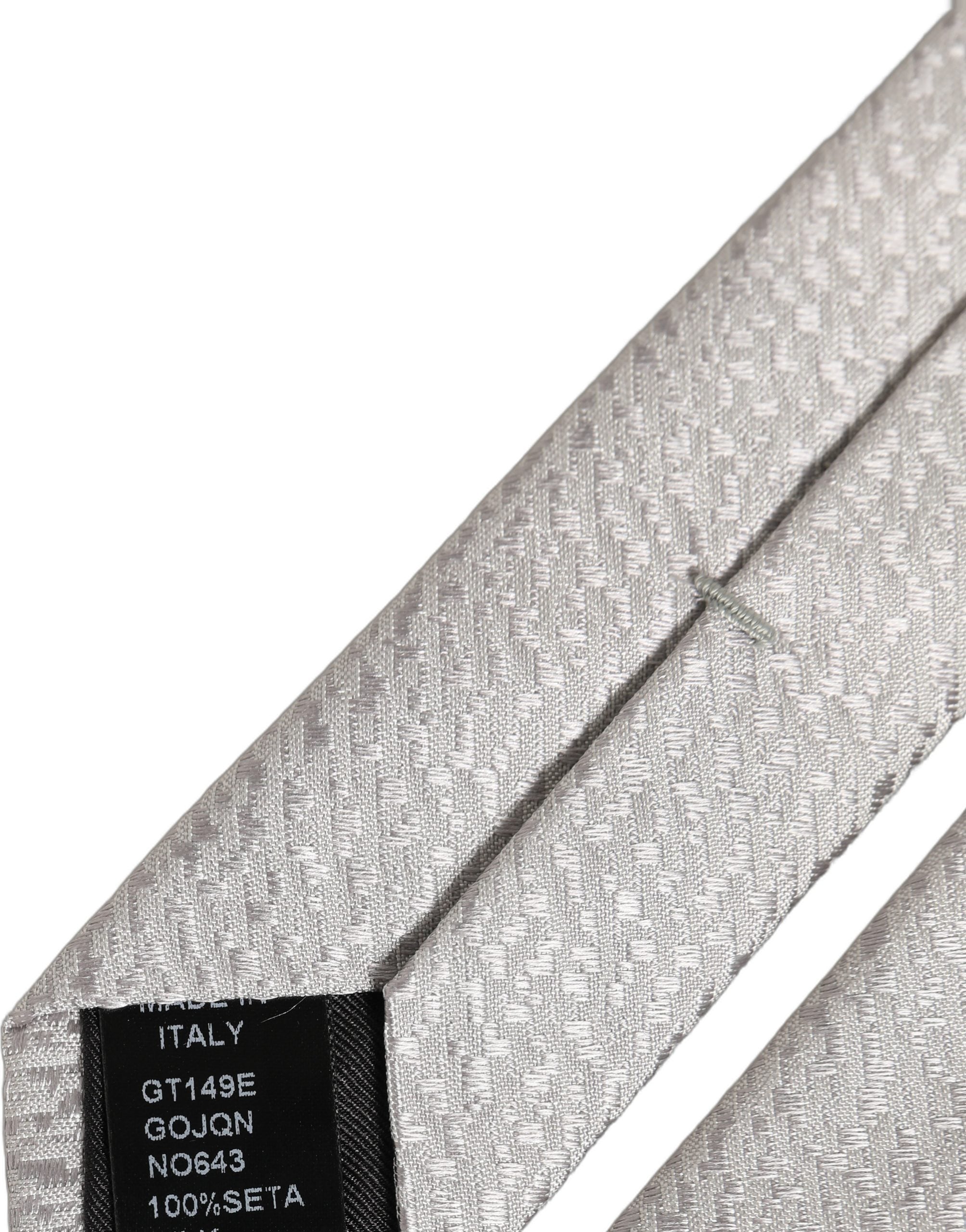 Men Gray 100% Silk Textured Adjustable Tied Necktie Tie