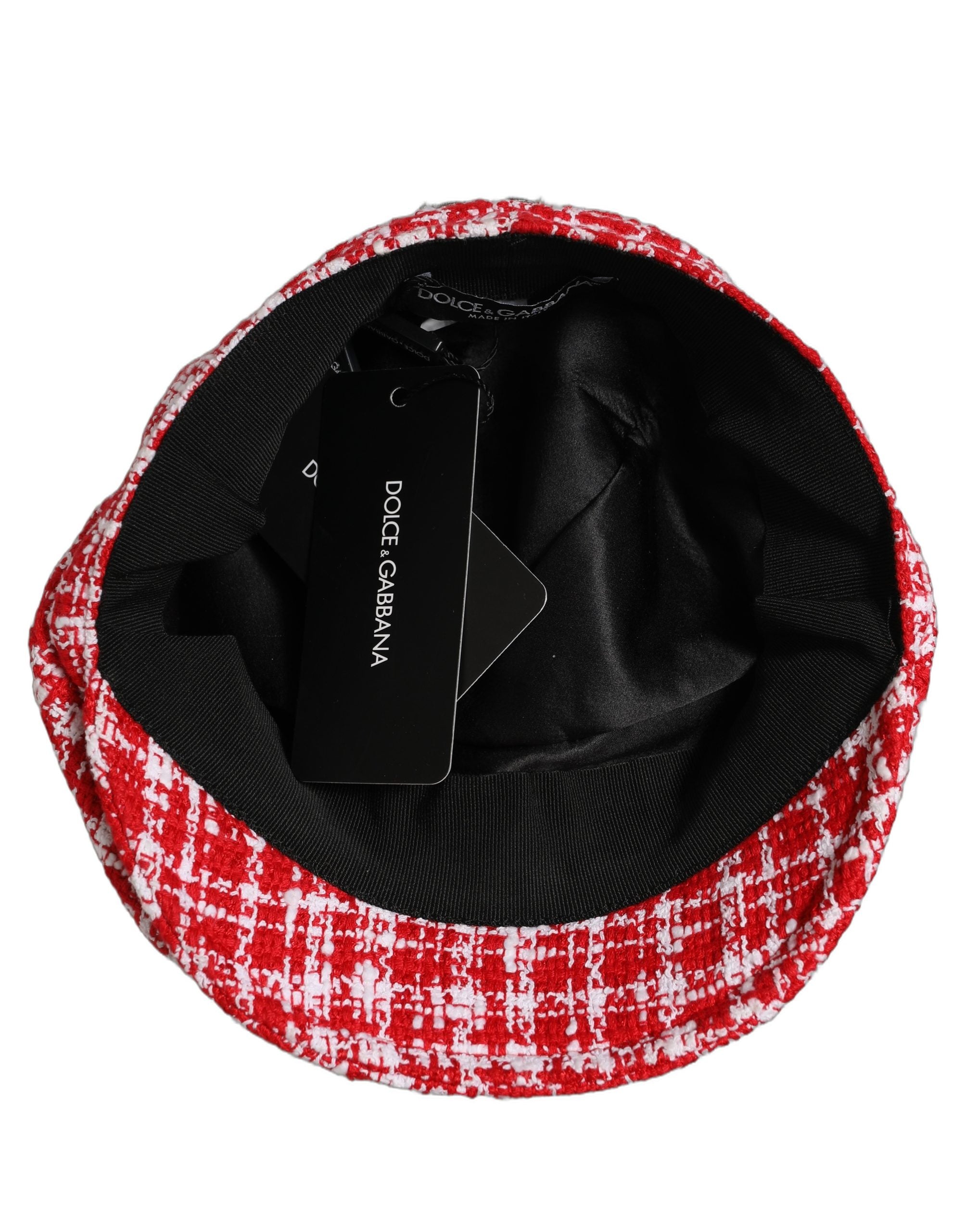 Red White Tweed Textured Baker Boy Capello Hat