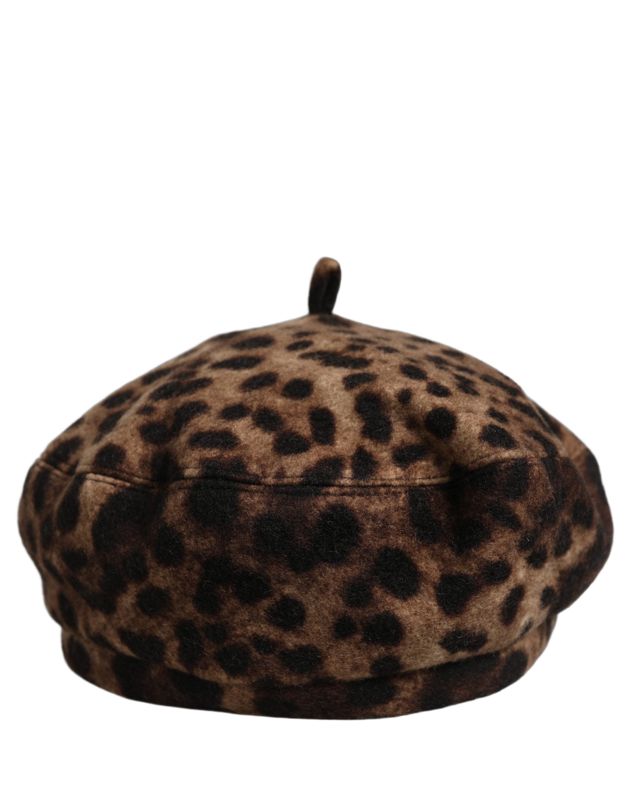 Brown Leopard French Style Beret Capello Hat