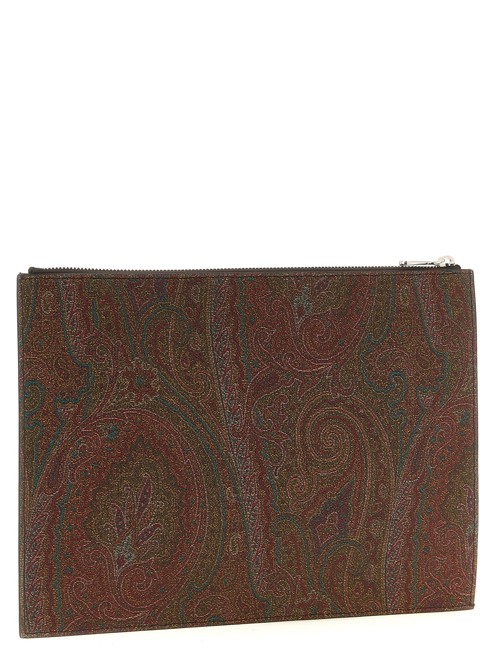 Brown Cotton Clutch Bag