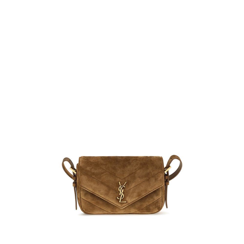 Saint Laurent Loulou Toy Suede Crossbody Bag – Brown
