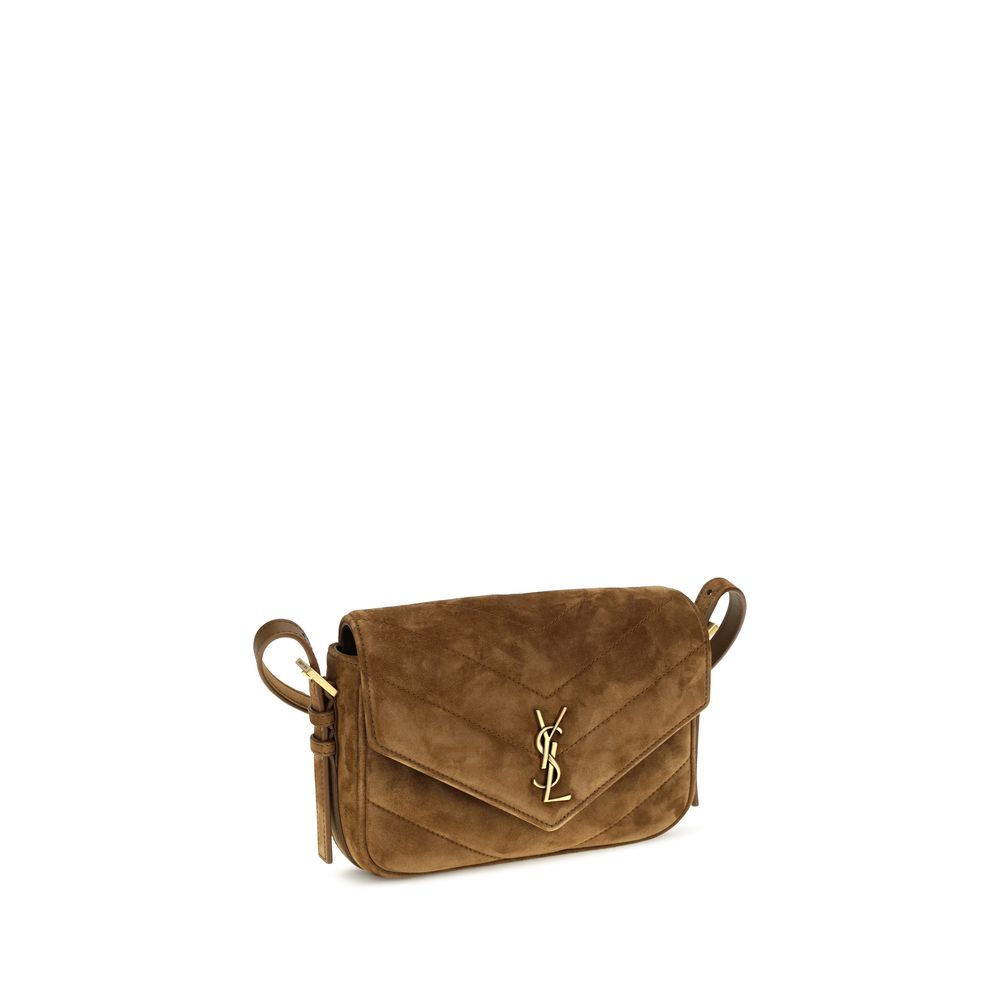 Saint Laurent Loulou Toy Suede Crossbody Bag – Brown