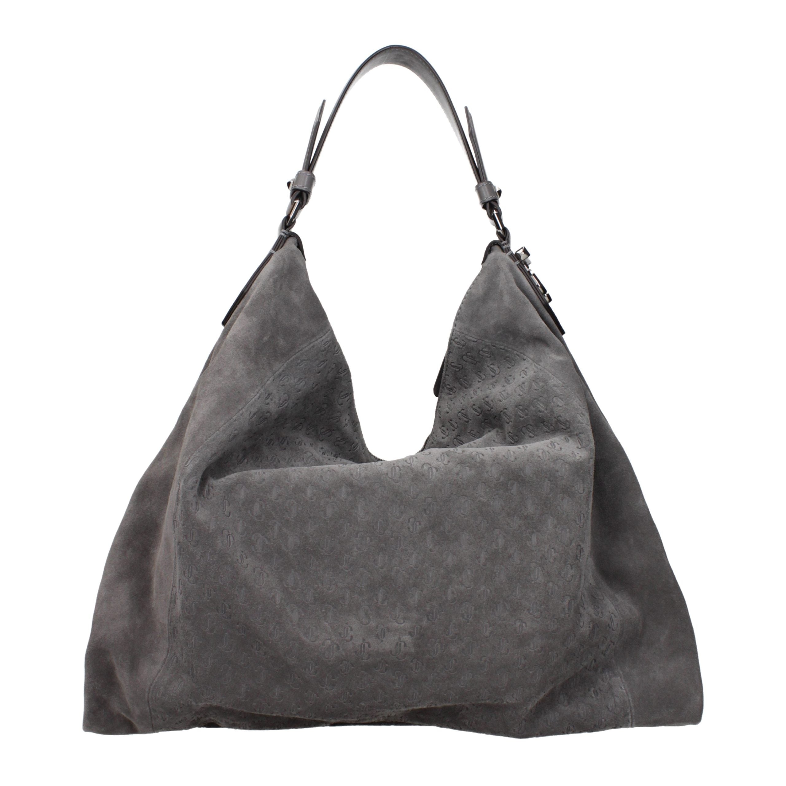 Gray Leather Shoulder Bag