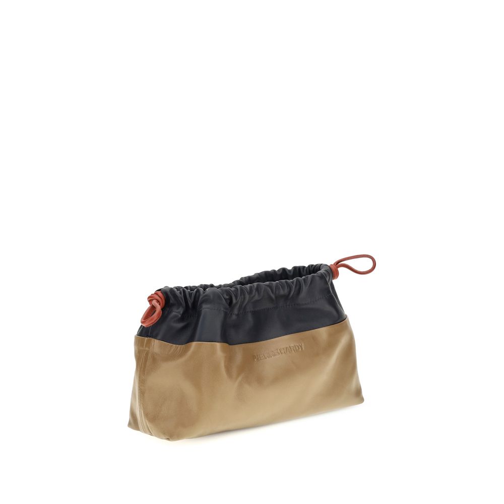 Beige Calf Leather Bos Taurus Clutch Bag