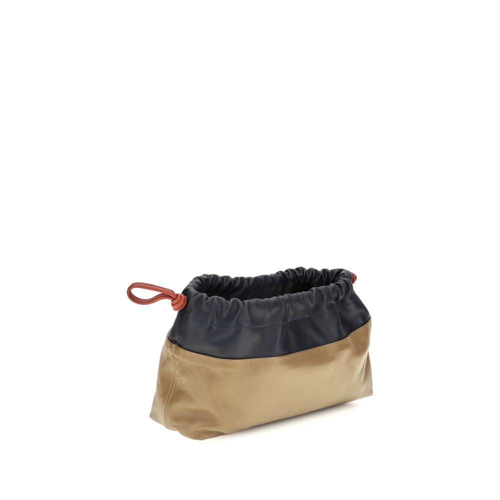 Beige Calf Leather Bos Taurus Clutch Bag