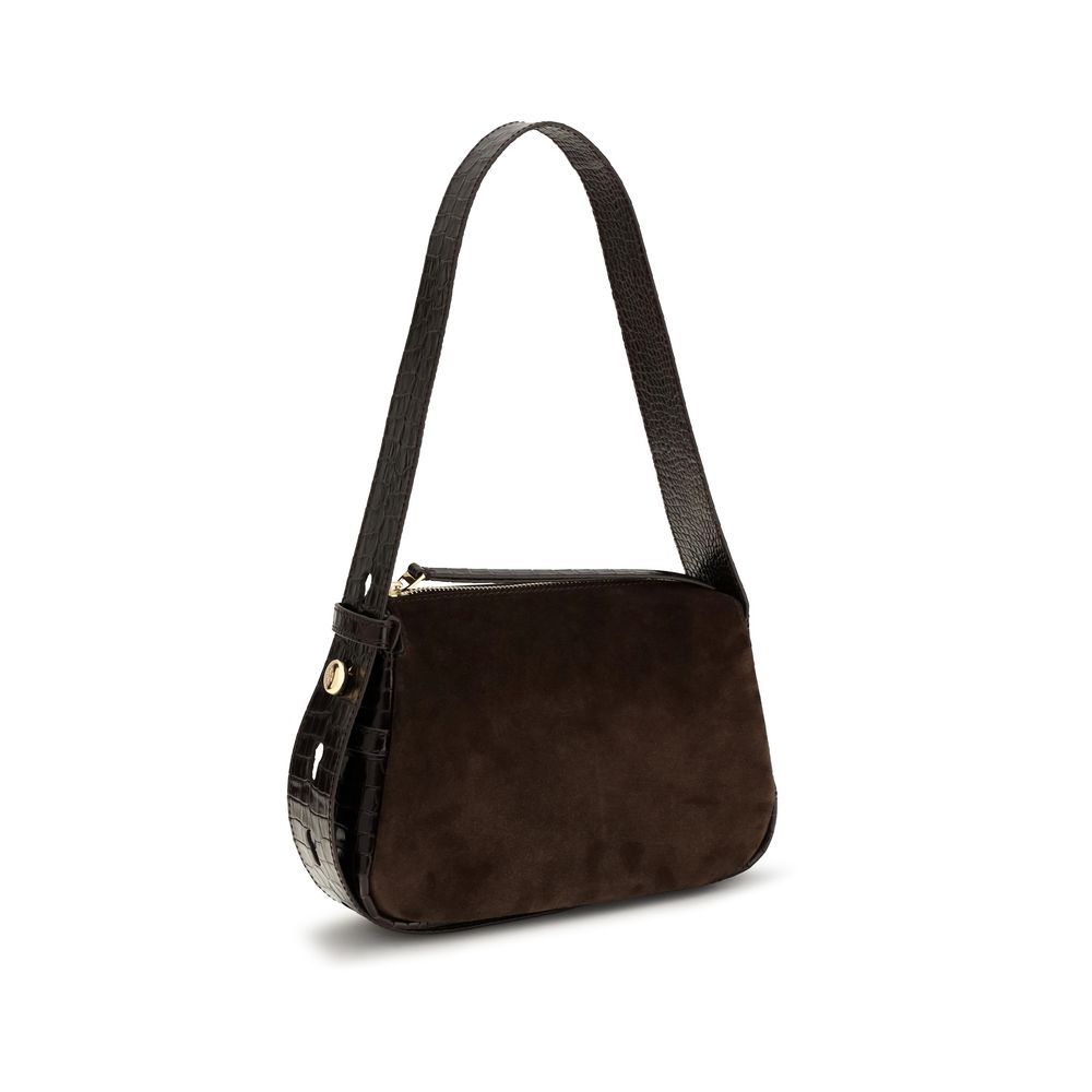 Brown Suede Leather Shoulder Bag