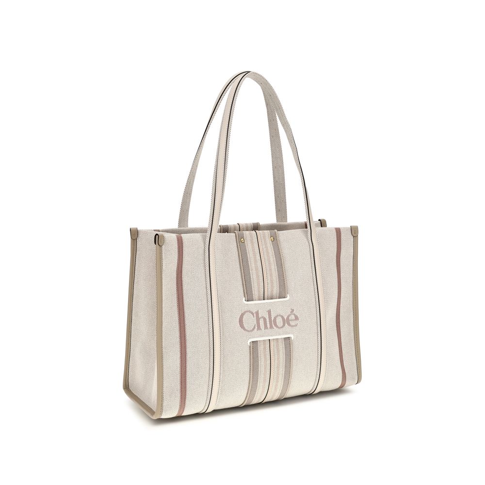 Beige Cotton Shoulder Bag