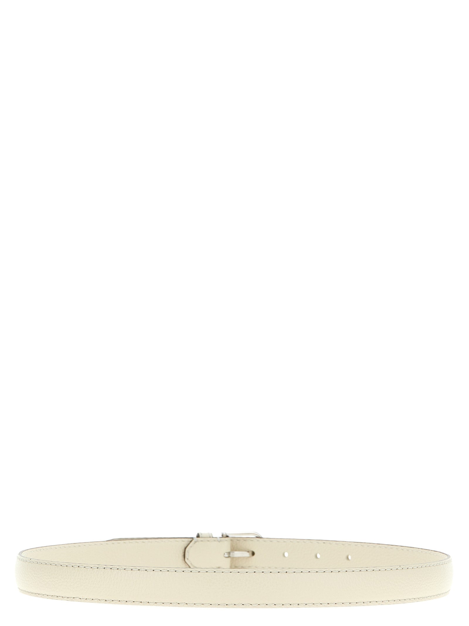 White Leather Regular Belt