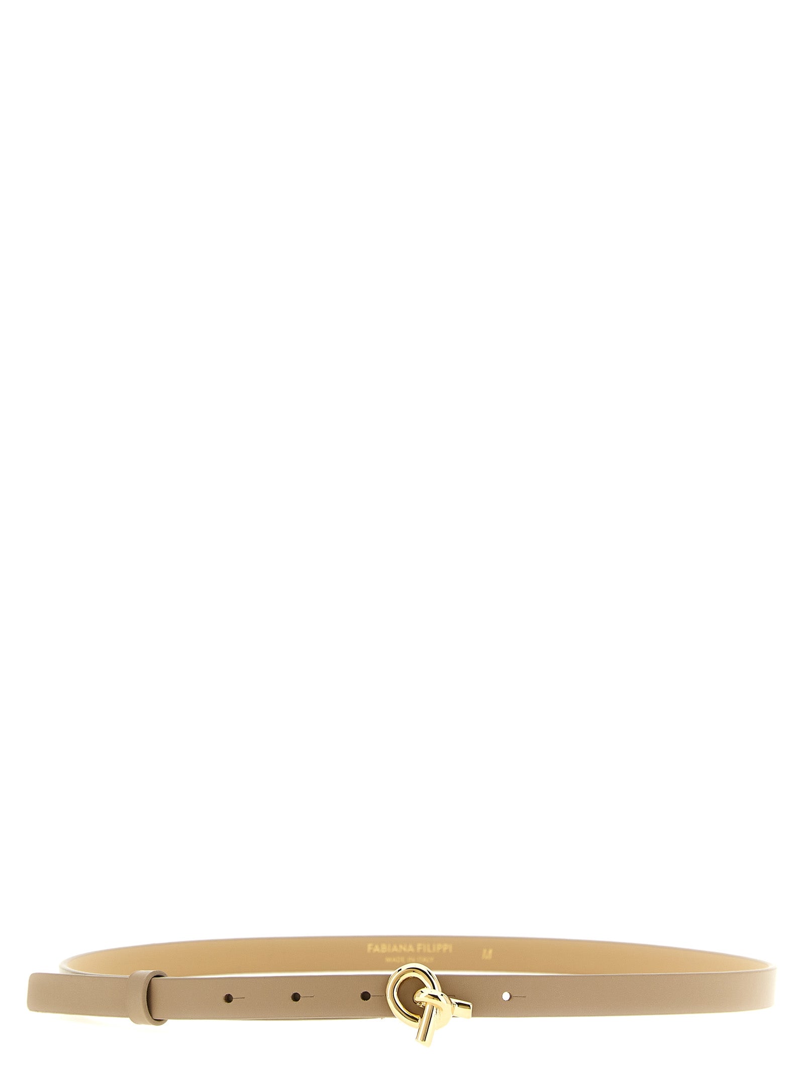 Beige Leather Thin Belt