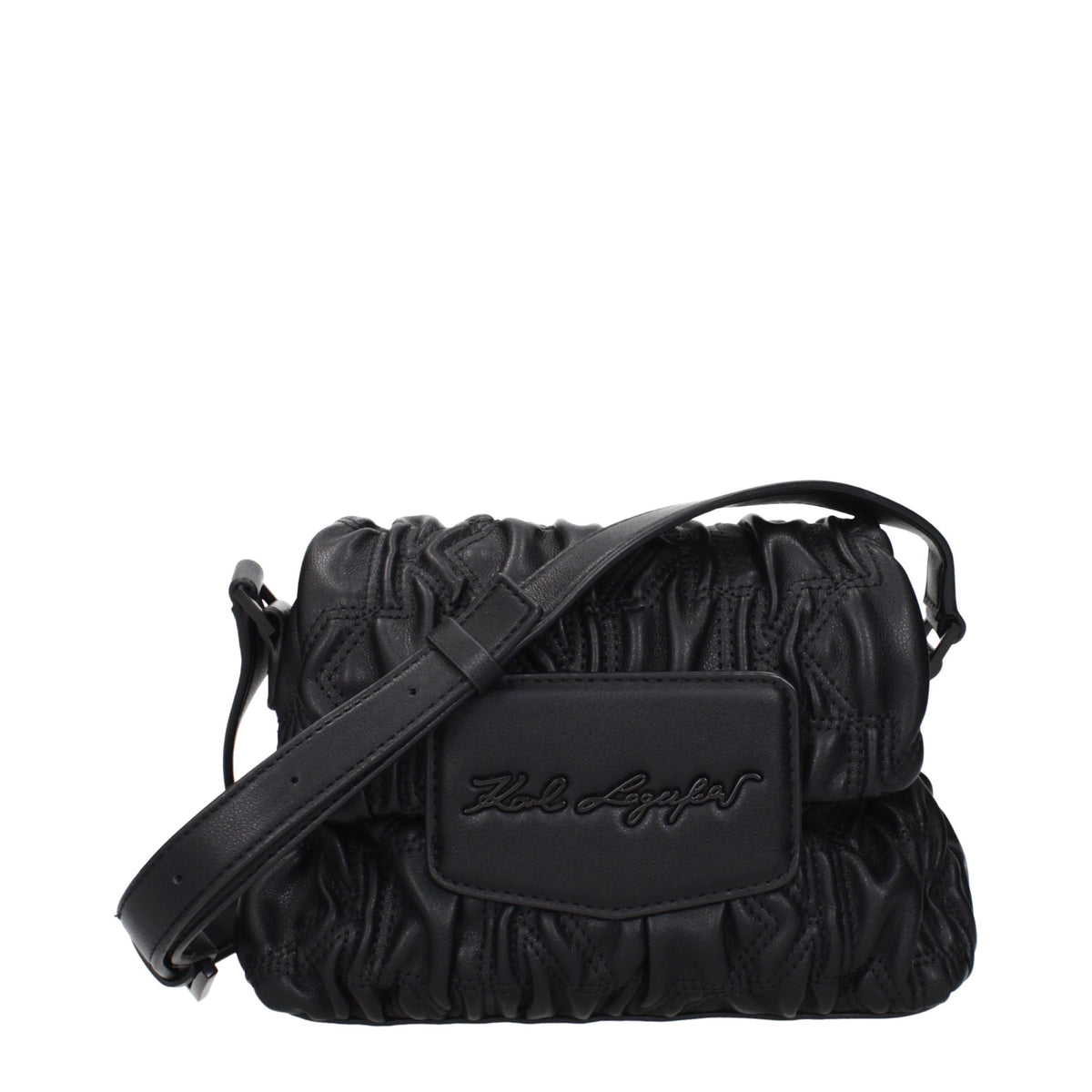 Black Polyester Crossbody Bag