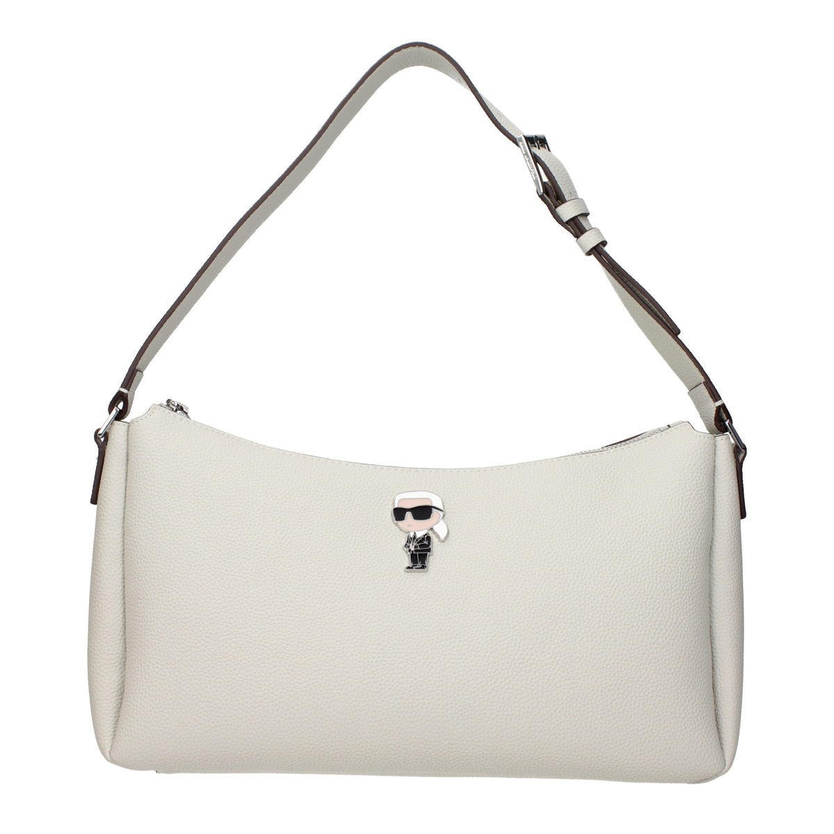 Gray Leather Shoulder Bag