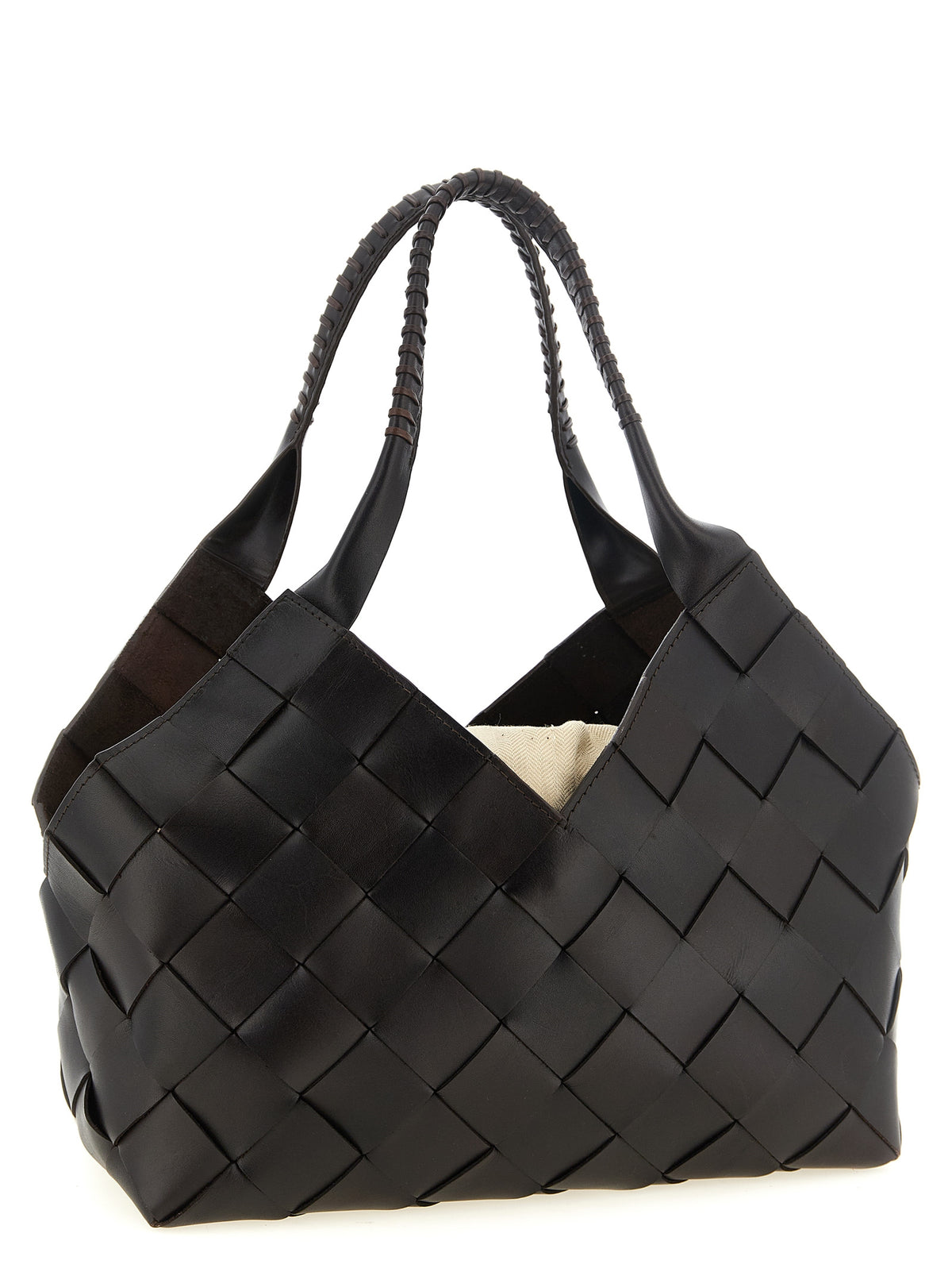 Brown Calfskin Shoulder Bag