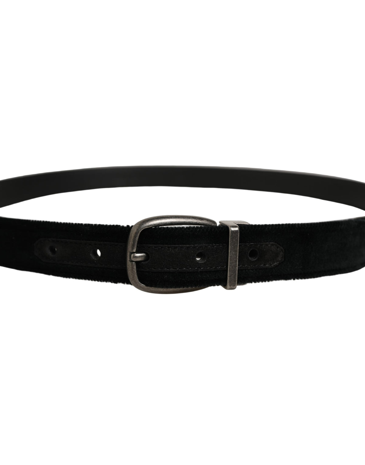Black Cotton Metal Buckle Classic Men Belt