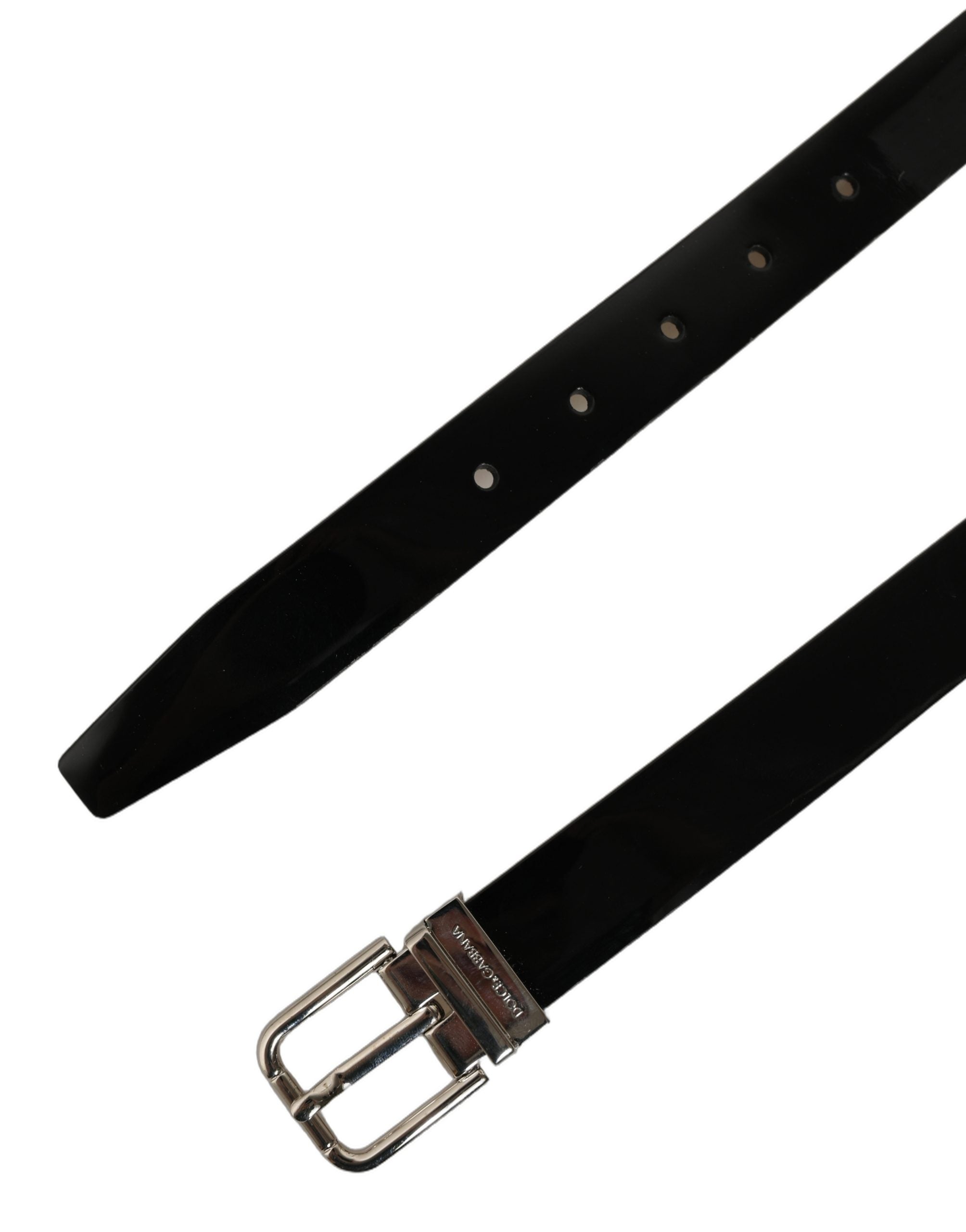 Black Classic Leather Silver Tone Buckle Belt