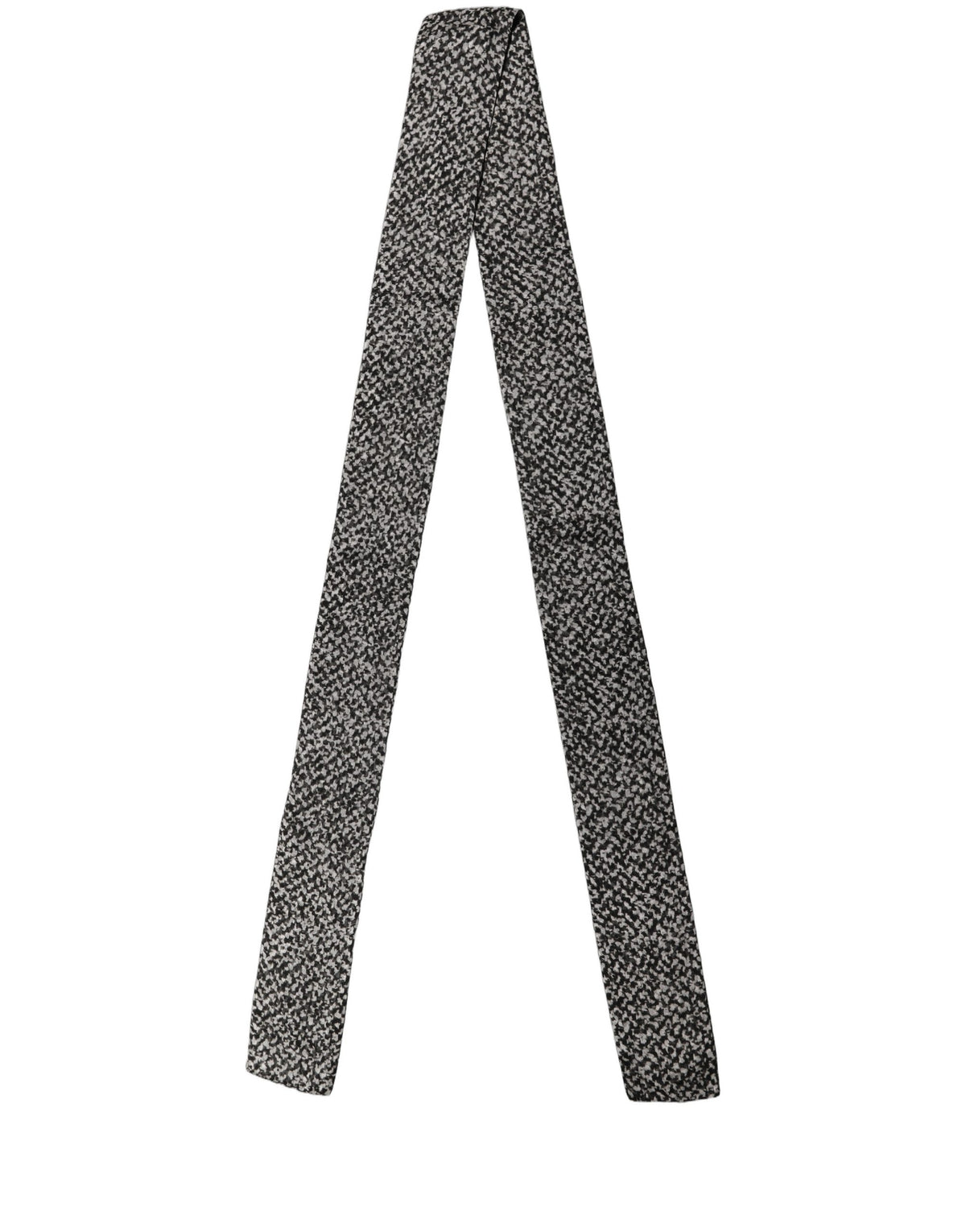 Black White Herringbone Tweed Shawl Scarf