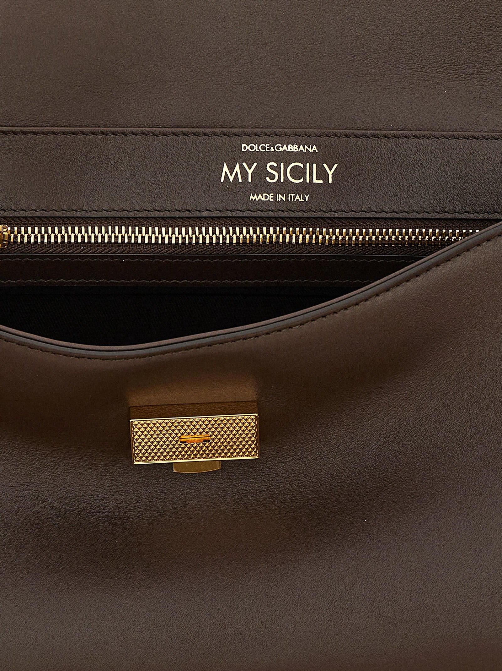 Brown Calfskin Crossbody Bag